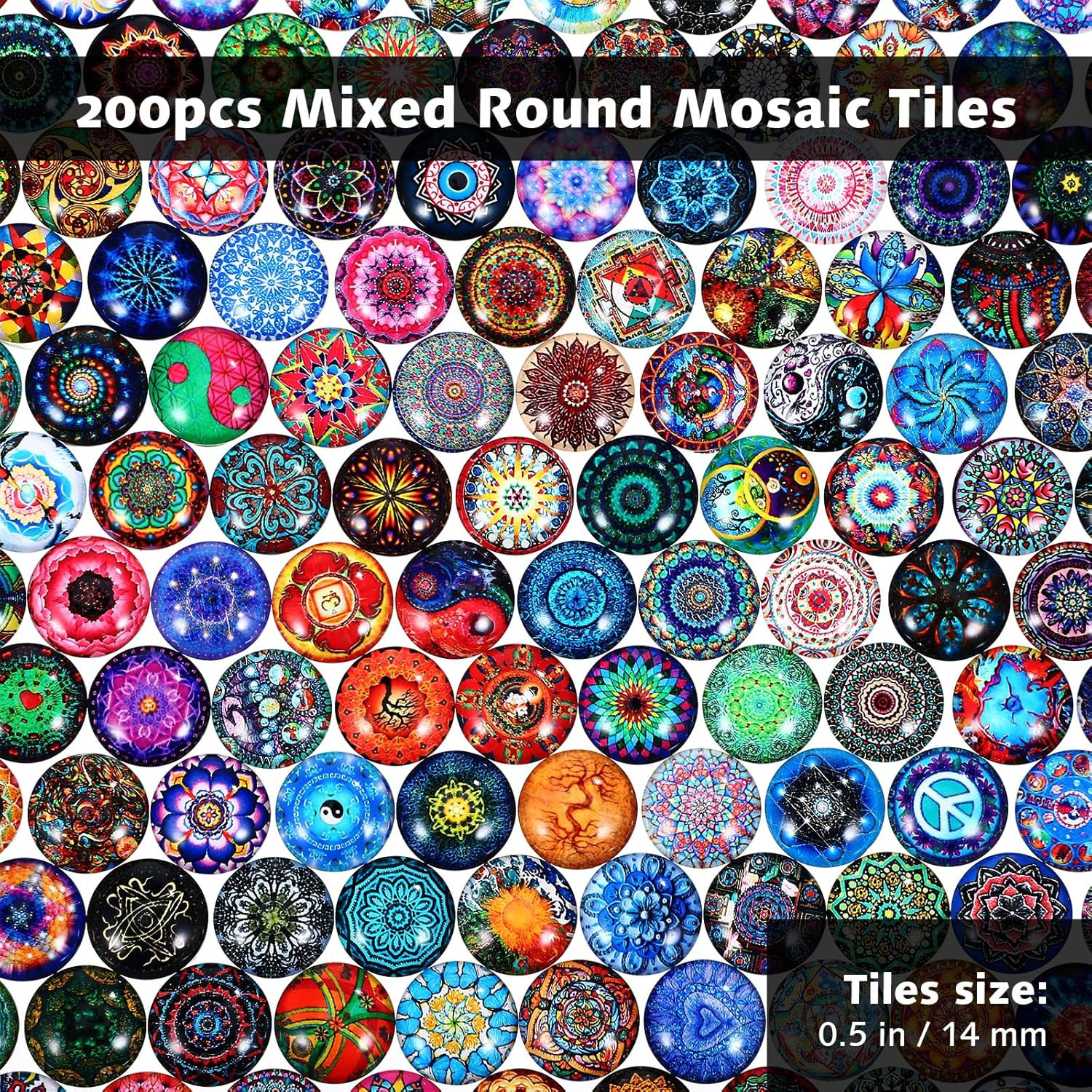 200Pcs Mixed Mosaic Tiles Glass Mosaic Tile Assortment for DIY Crafts Crystal…