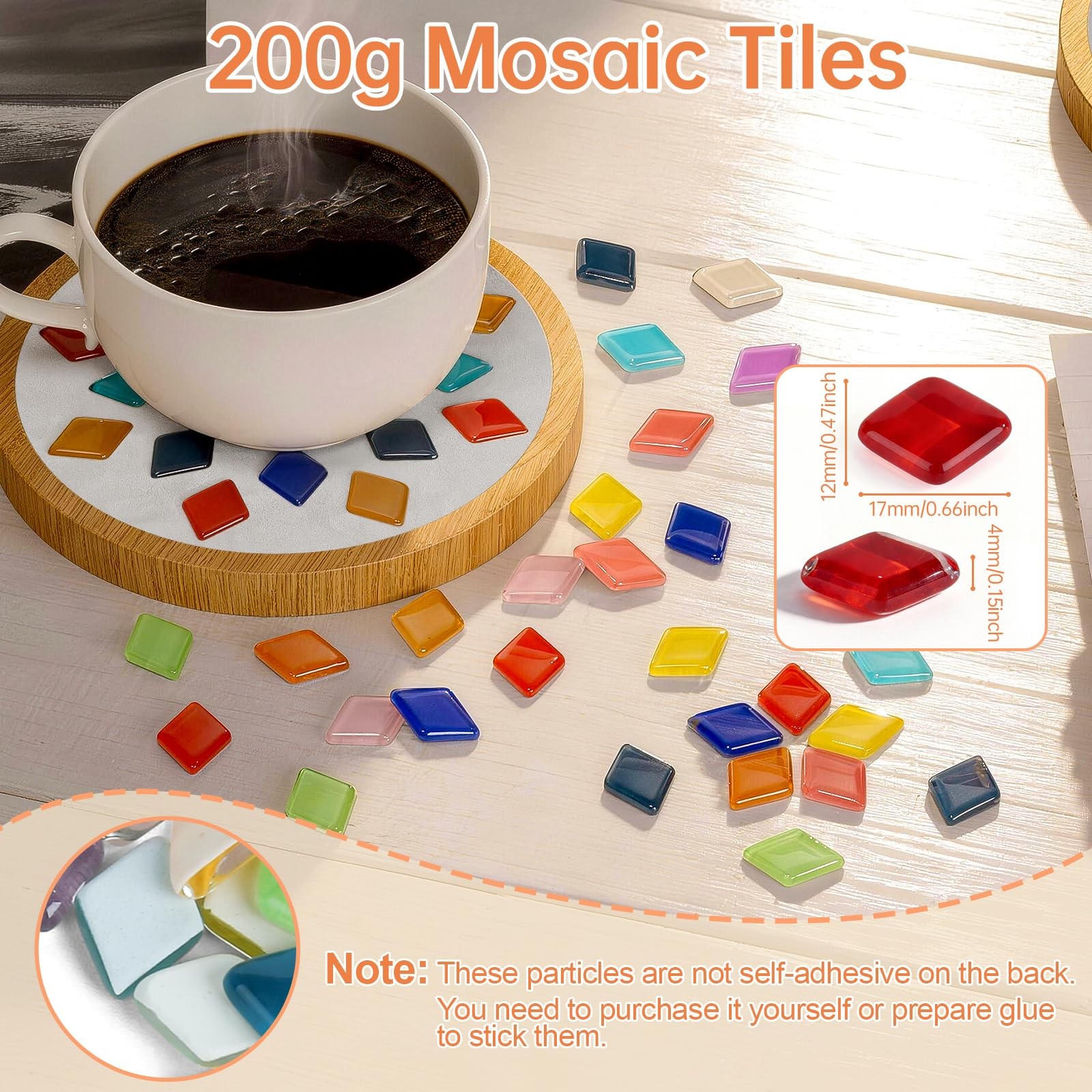 Mosaic Tiles, Mosaic Glass Tiles for Crafts Bulk, 200g Mixed Colors Tiny Crys…