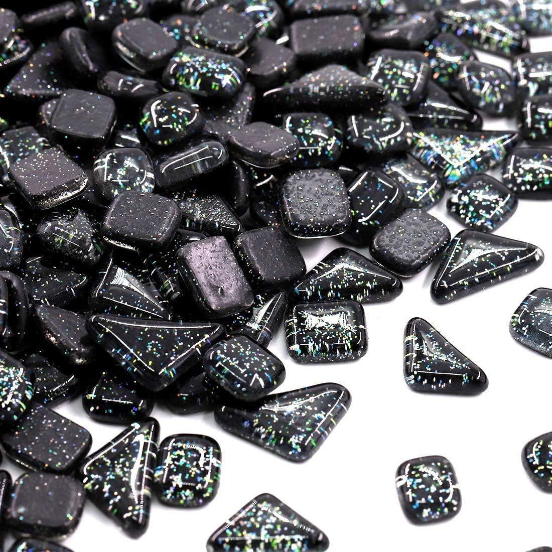 Mosaic Tiles,Glass Tiles, Shine Crystal Mosaic Glass Pieces Bulk Assorted Square