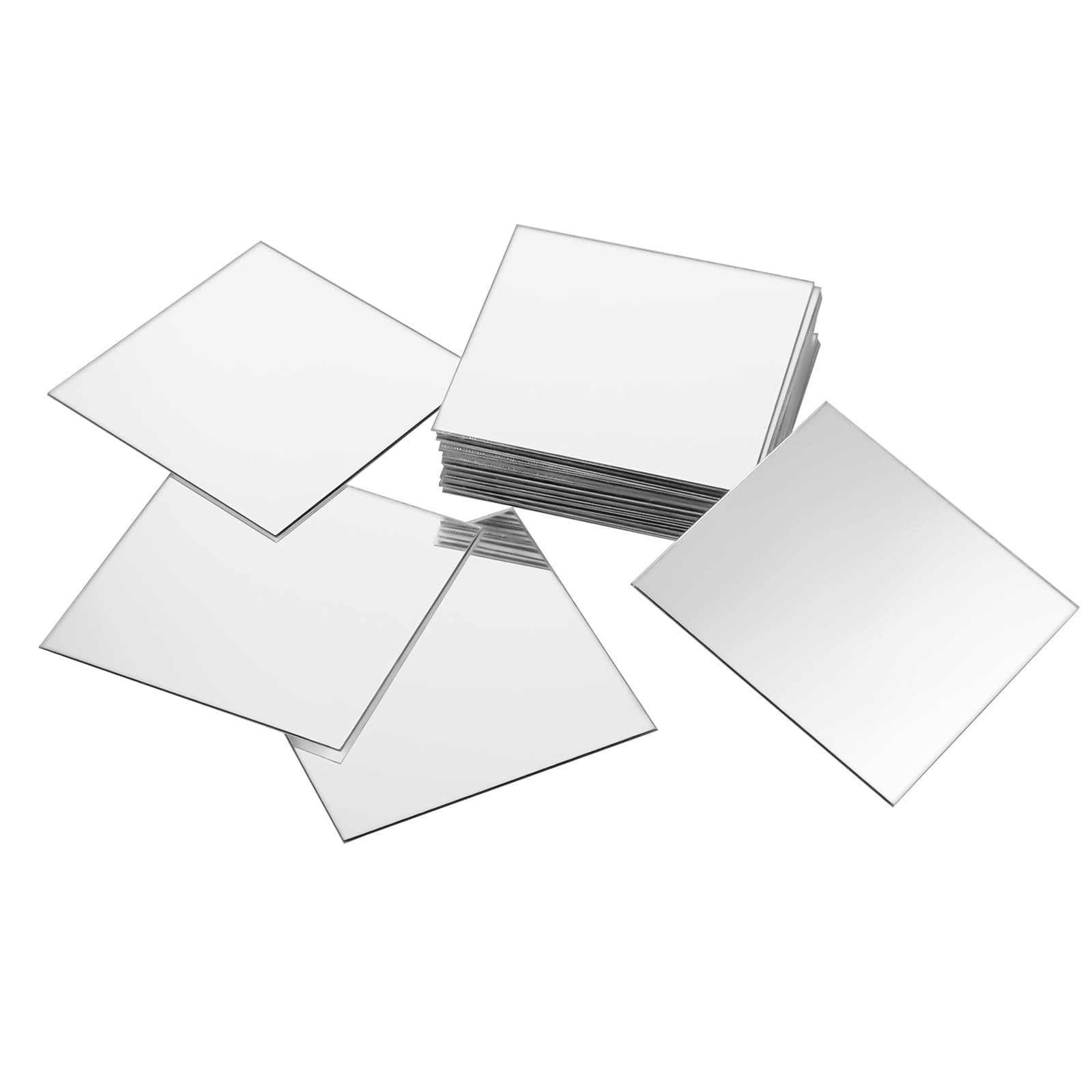 25 Mini Acrylic Square Mirrors – 3x3Inch Adhesive Craft Mirror Tiles for DIY Pro