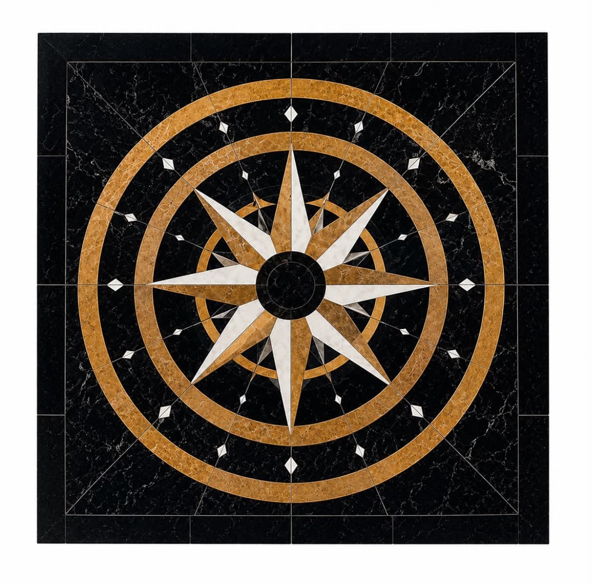 Floor Marble Medallion 28”x28”