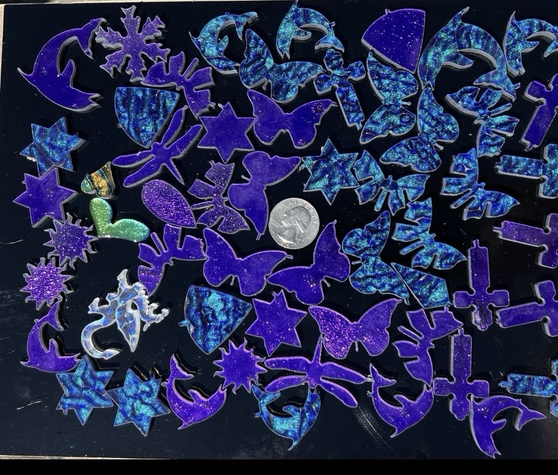 Dichroic Glass Jewelry 96 90 Fused Animals Dolphin Butterfly Star Dragonfly