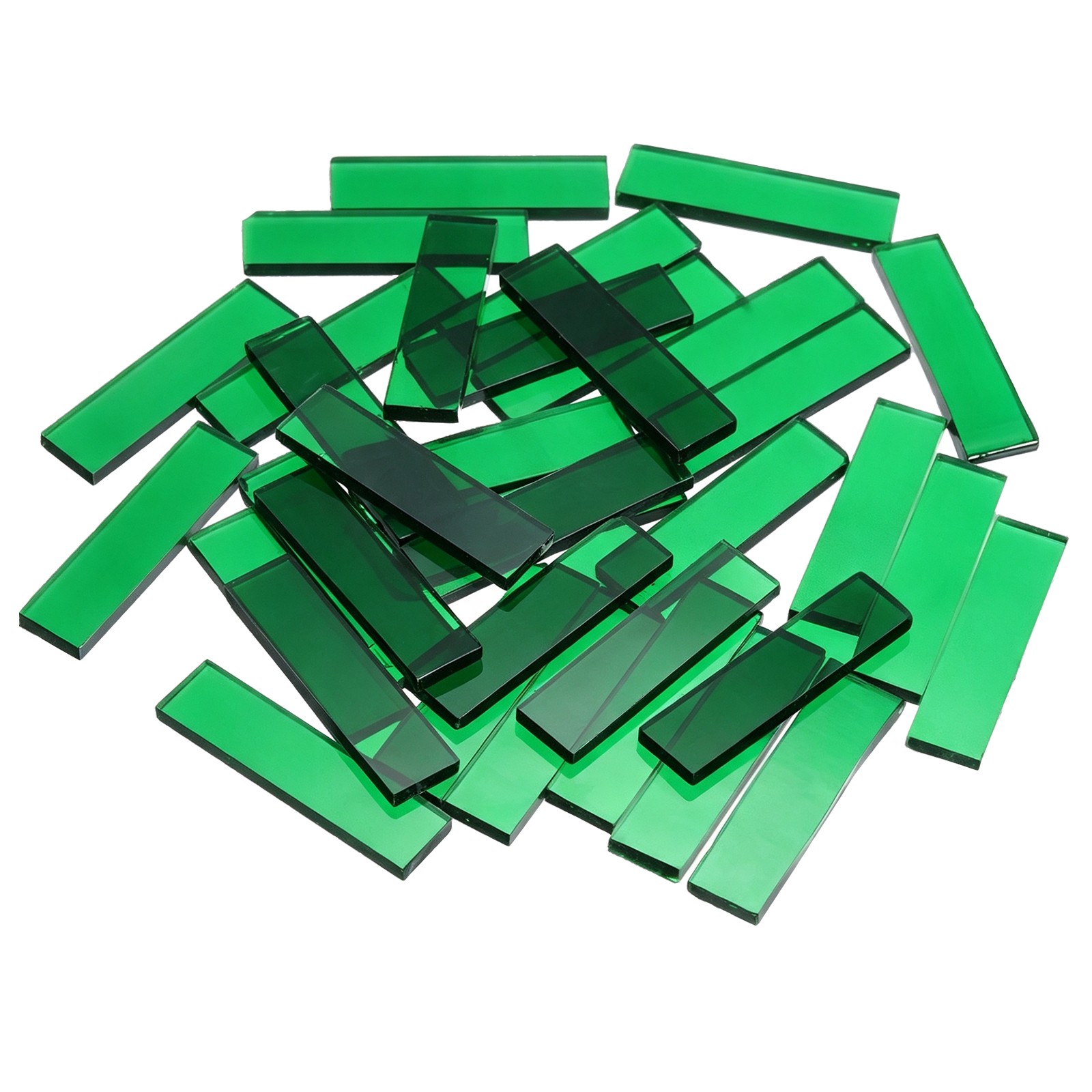 Stained Glass Strip, Clear Green Mosaic Tiles 300g/10.59 oz
