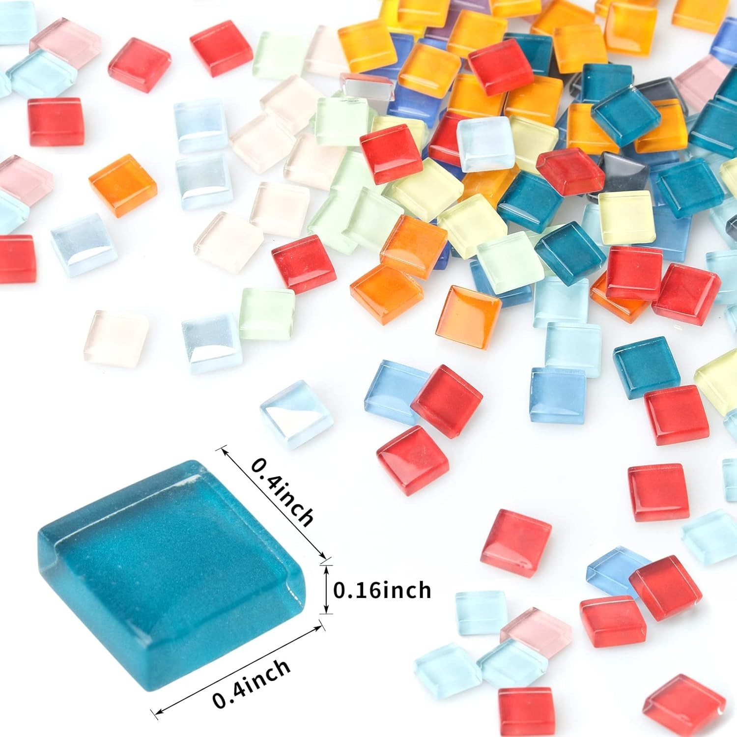 Artisan’s Dream: 900 Polished Glass Mosaic Tiles in 18 Colors with Storage Box
