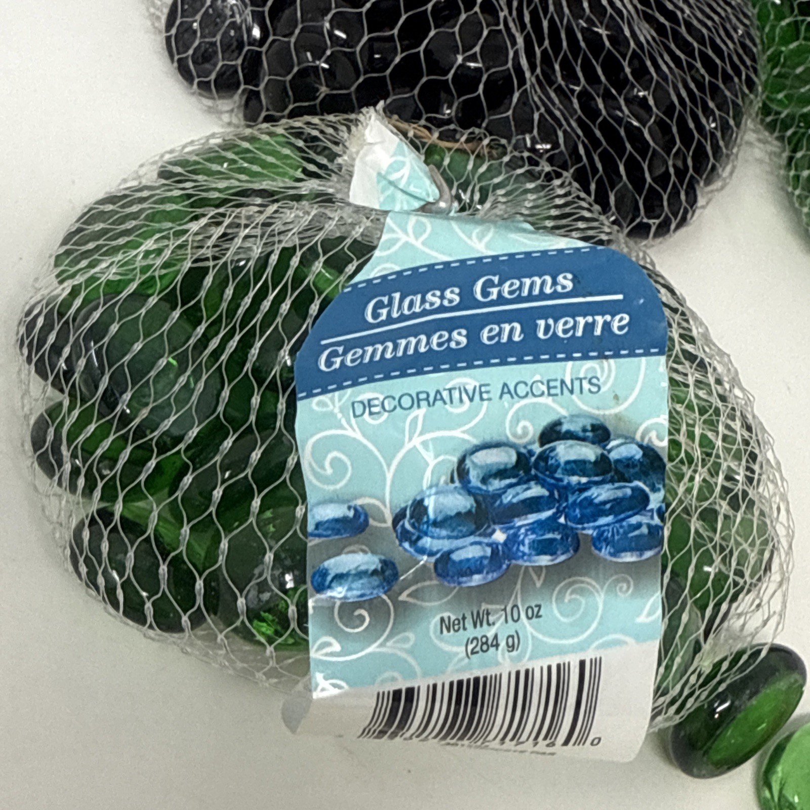 Glass Nuggets 10oz Bags Flat Gems Green Black Is Smaller Craft Projects Lot of 3