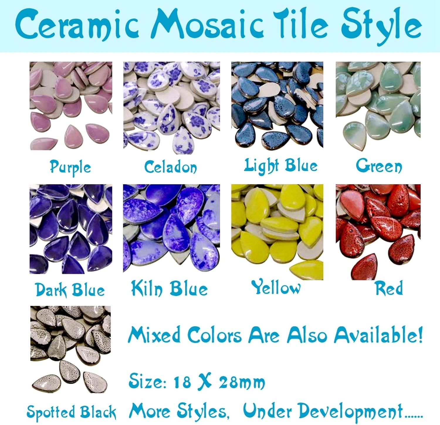 Elegant 60-Piece Art Deco Raindrop Mosaic Tiles for Creative Crafting Projects