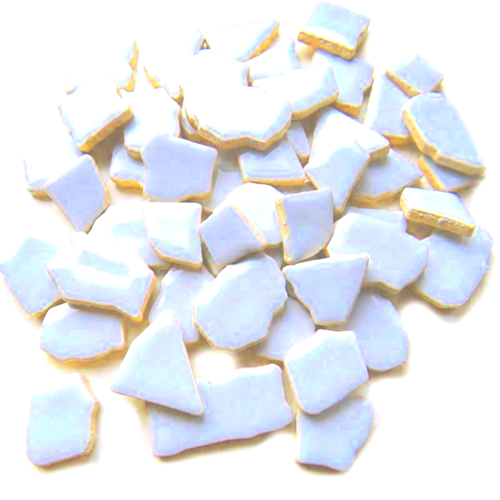 Barely Blue Ceramic Jigsaw Shaped Mosaic Tiles- 50 Tiles – 4-20 mm x 4 mm