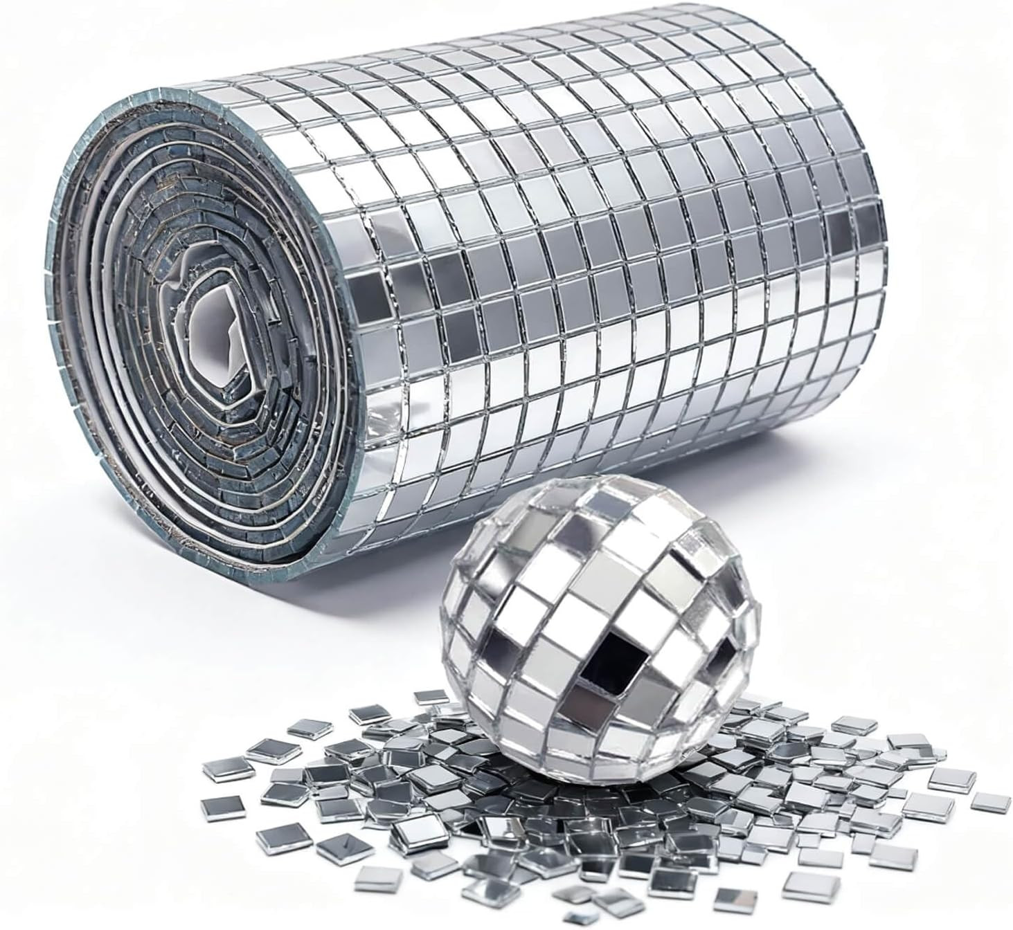 5400Pcs Self-Adhesive Mirror Mosaic Tiles, 5X5Mm Disco Ball Mirror Tiles for DIY