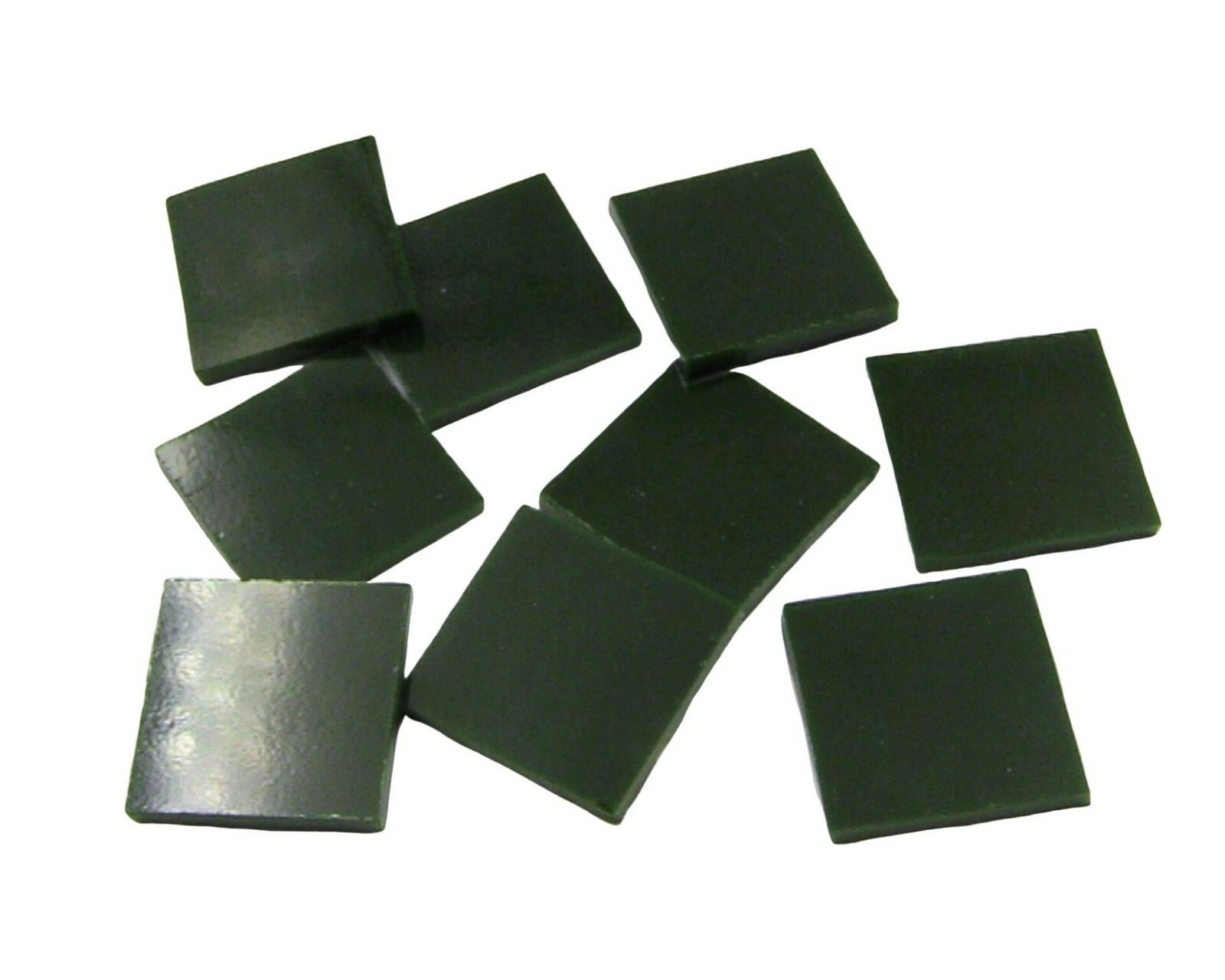 Dark Green Opal Squares | Fusible 96 | Cut Mosaic Glass Tile Shapes