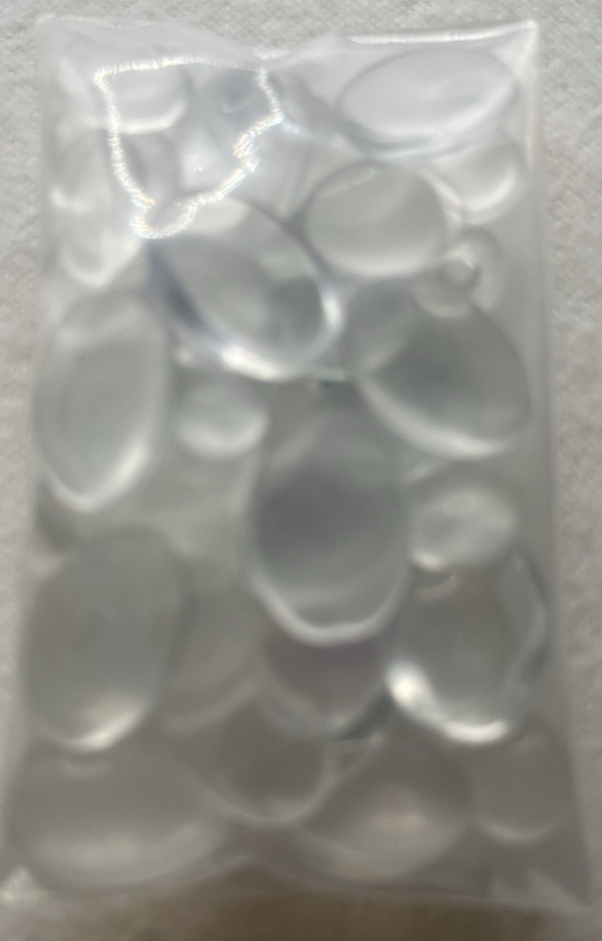 Lot of 200+ round, oval White, Clear, Red, Green Glass Cabochons