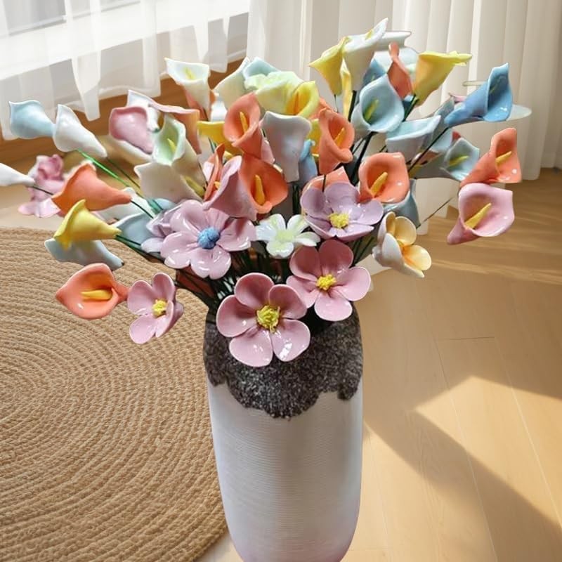 10PCS 3D Flower Ceramics Mosaic Tiles,DIY Making Creative Ceramic Mosaic Tile…
