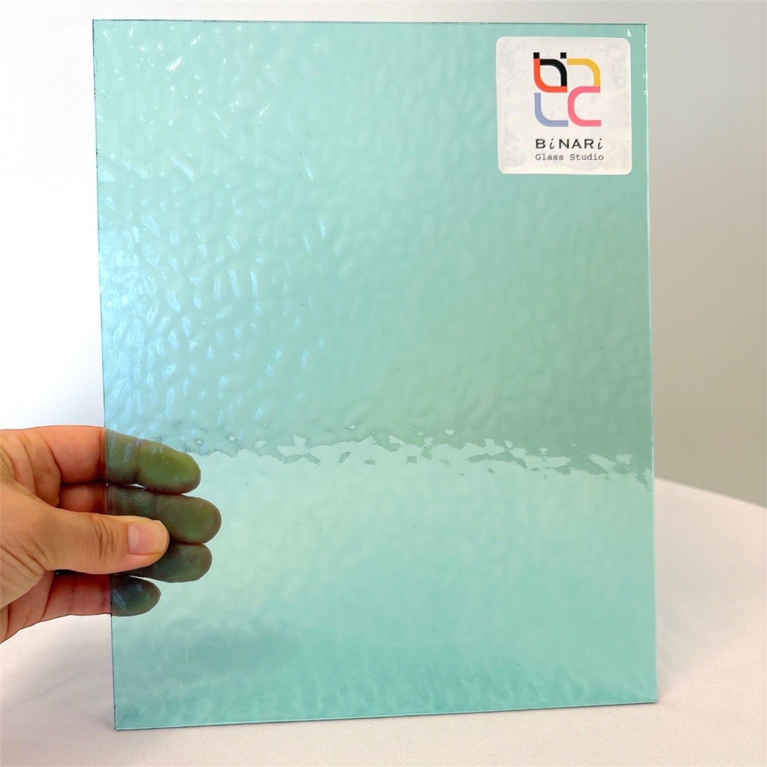 2 Pack Pale Aqua English Muffle Stained Glass – Vintage Ripple Texture | BiNARi