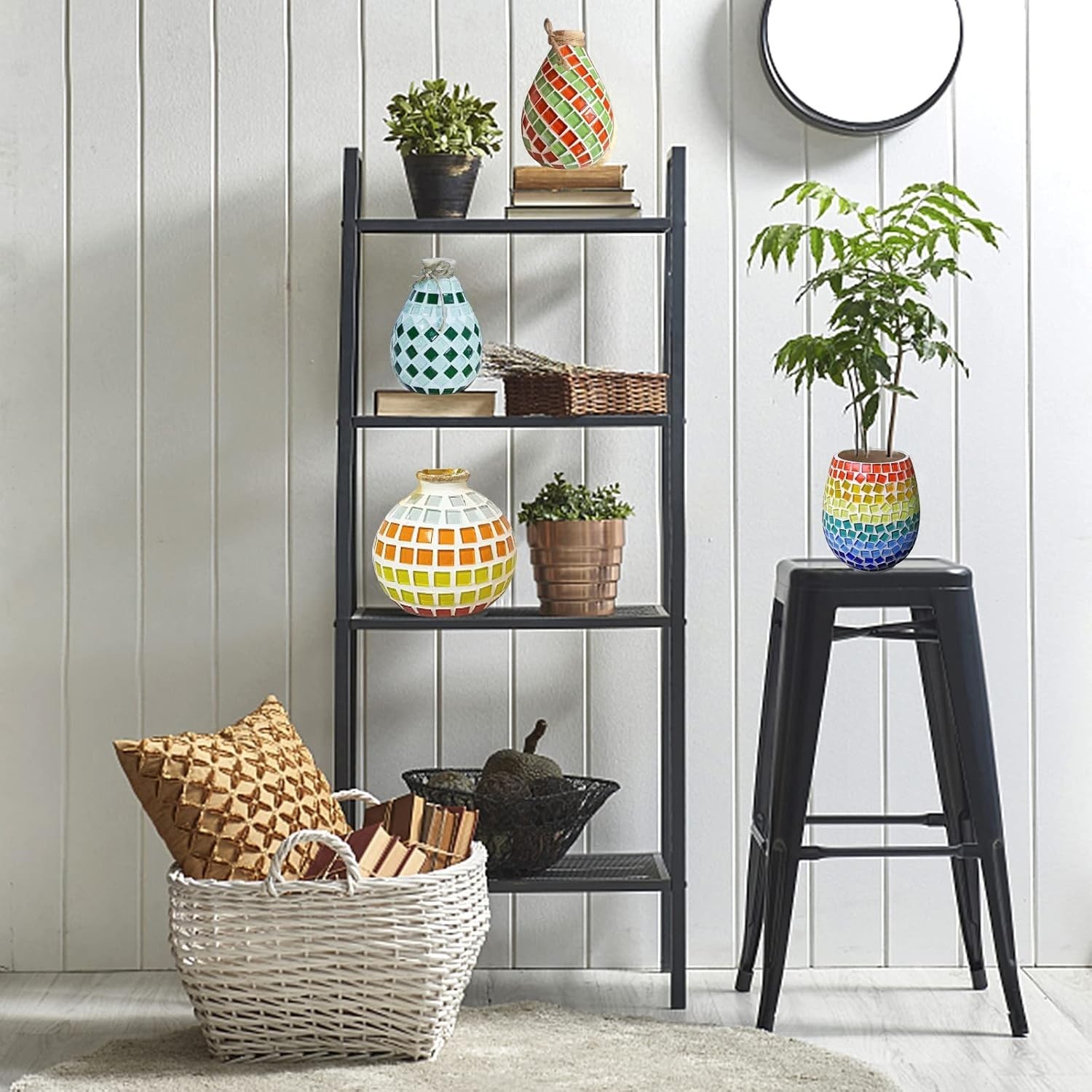Artisan’s Dream: 900 Polished Glass Mosaic Tiles in 18 Colors with Storage Box