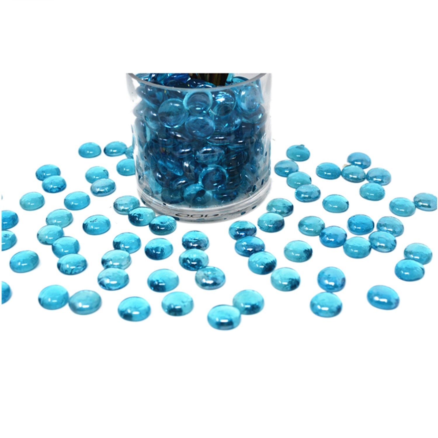 1200 Pcs Ocean Blue Glass Gems, Pebbles, Mosaic Tiles, Marble Vase Filler (12LB)