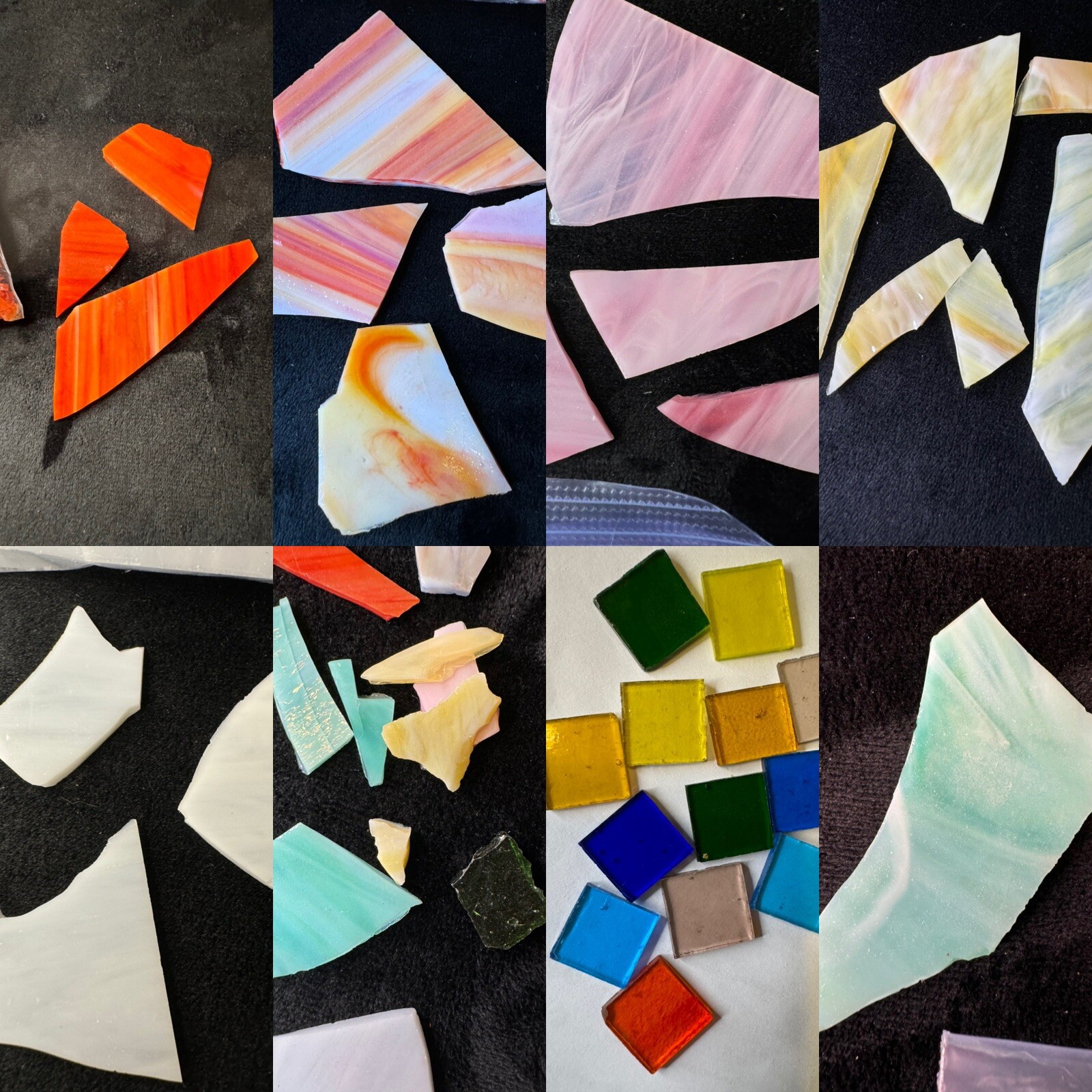 Over 8 lbs Stained Glass Shards Mosaic Colored All Sizes All Colors Glass