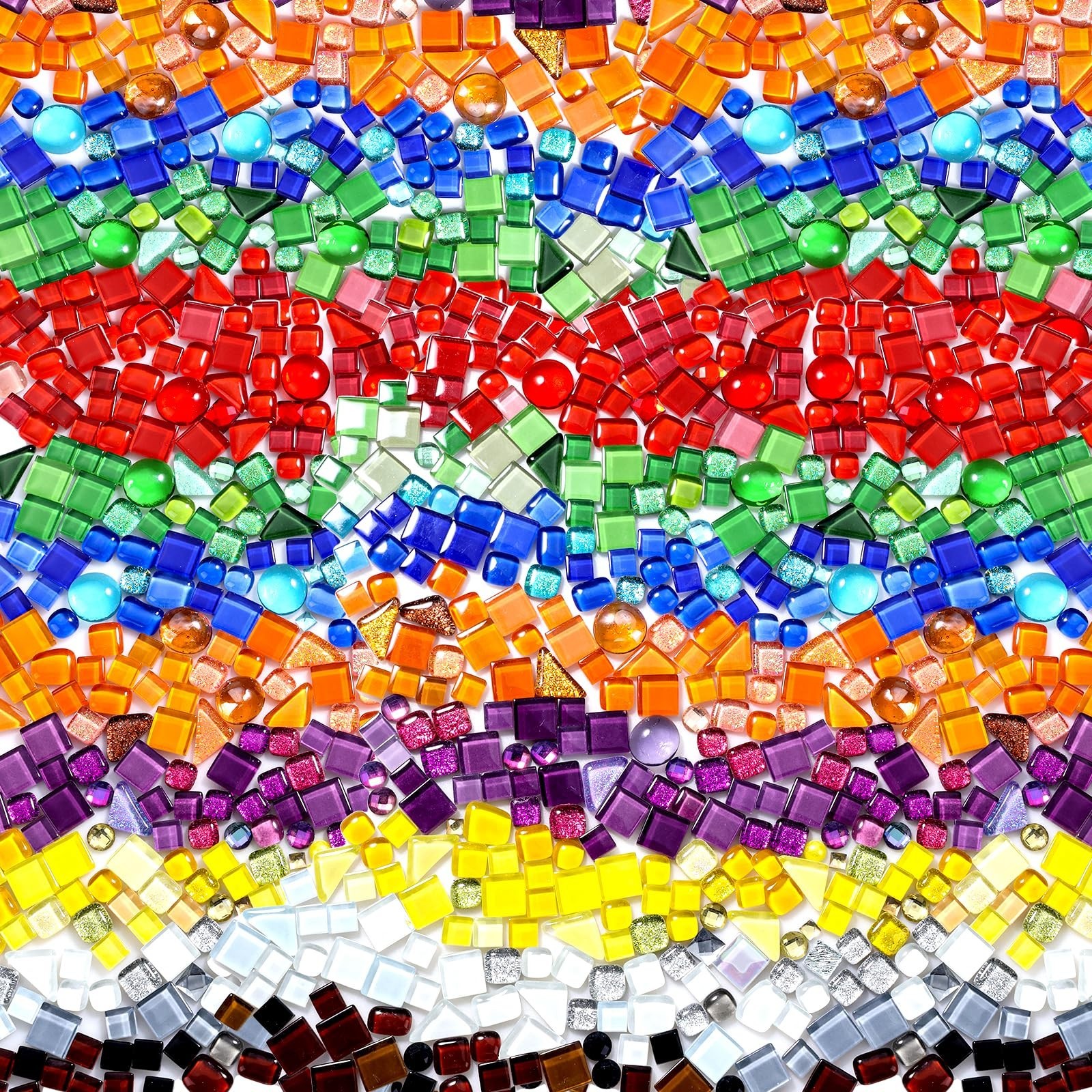 1000 Pcs Colorful Irregular Mosaic Tiles, 2.2lb DIY Craft Supplies for Home Deco