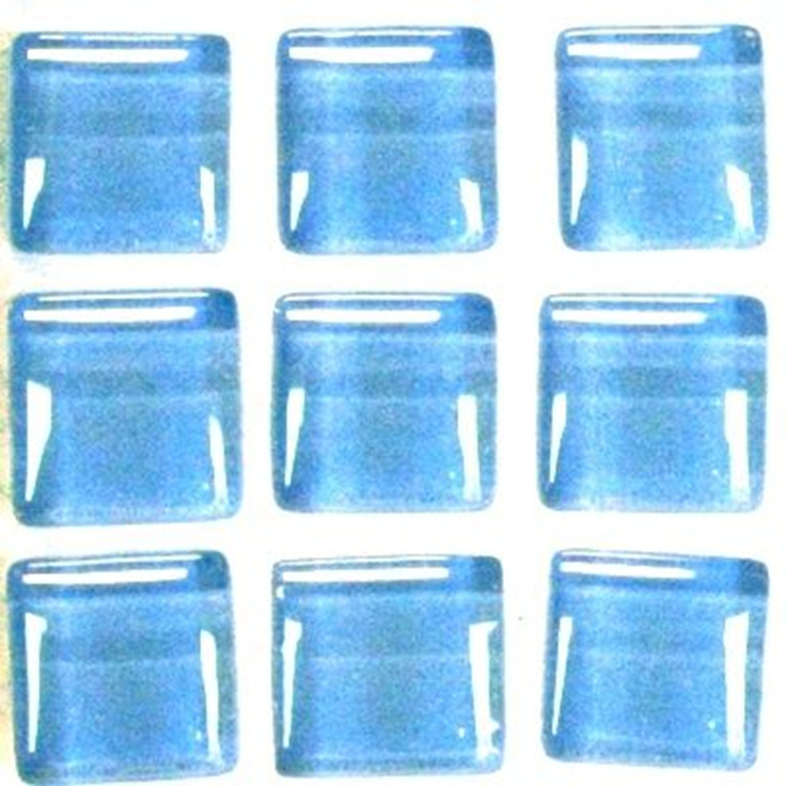 Blue Crystal Glass Mosaic Tile Pieces – 50 Tiles – 3/8 inch – Mixed Media Art