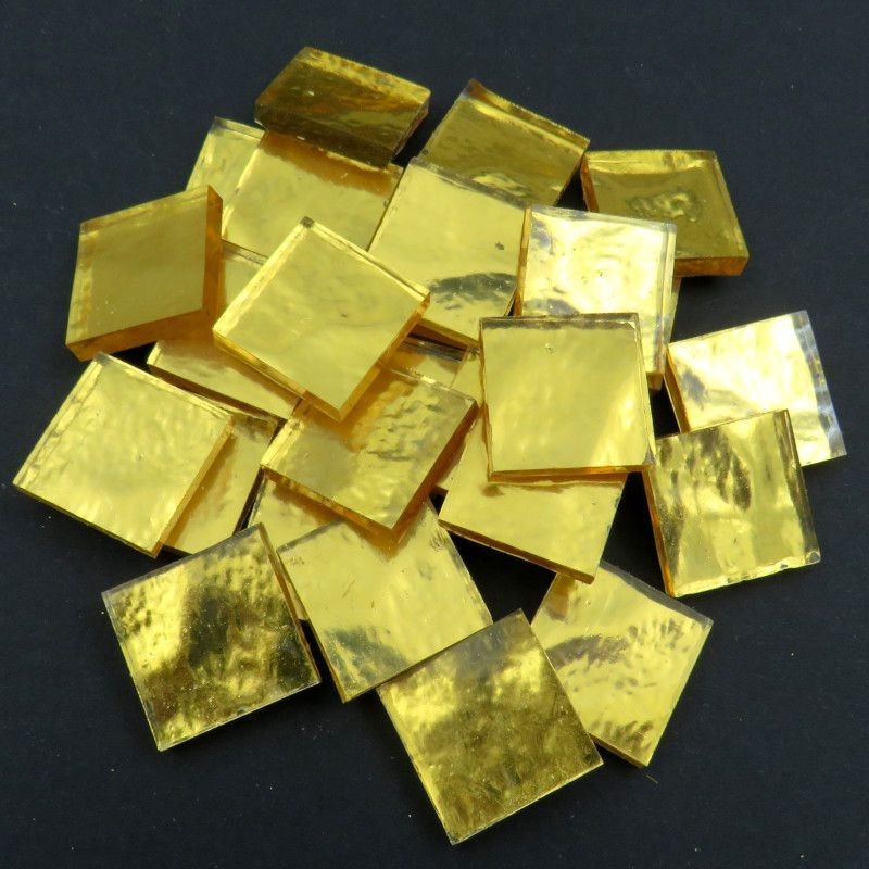 GOLD MIRROR Glass Mosaic Tile Pieces – 25 tiles – 20 mm x 4 mm