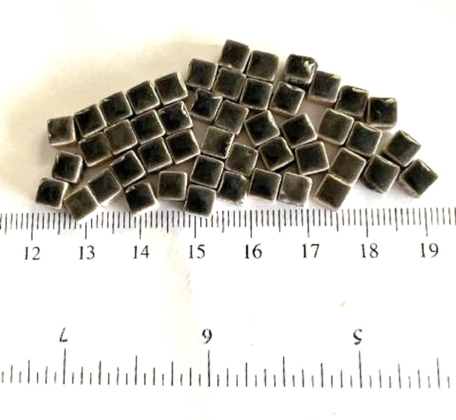 5 mm Charcoal Gray Ceramic Micro Tiny Tiles – 1 ounce bag – 200 +/- Mosaic Tiles