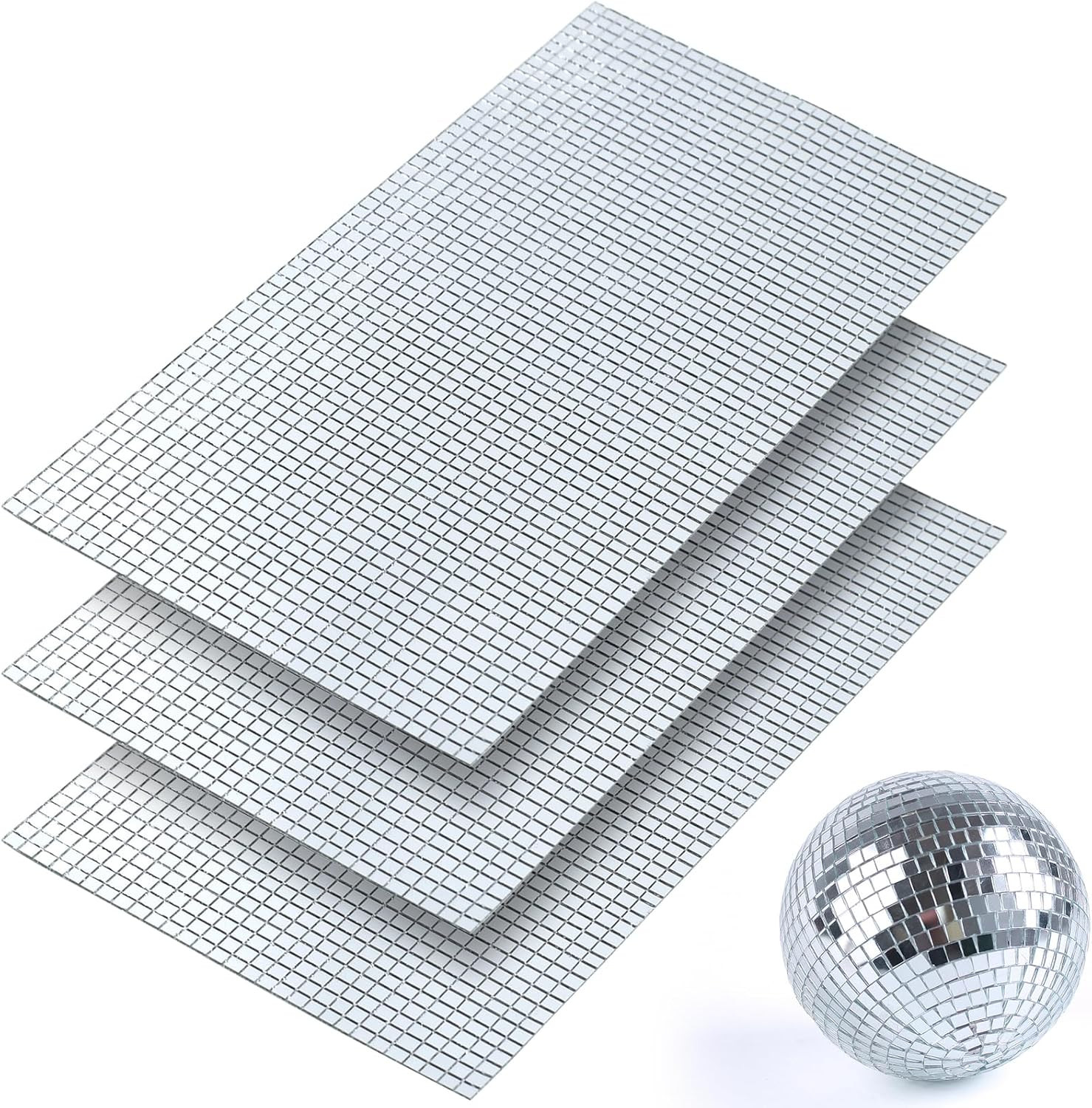 Disco Ball Mirror Tile, 5100 Pcs Adhesive Mosaic Sticker,Sliver | Can Be Cut int
