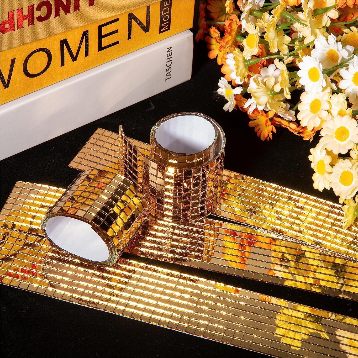 Peel & Stick Luxury Gold Mosaic Mirror Tiles – 2360 PCS for Artistic Projects