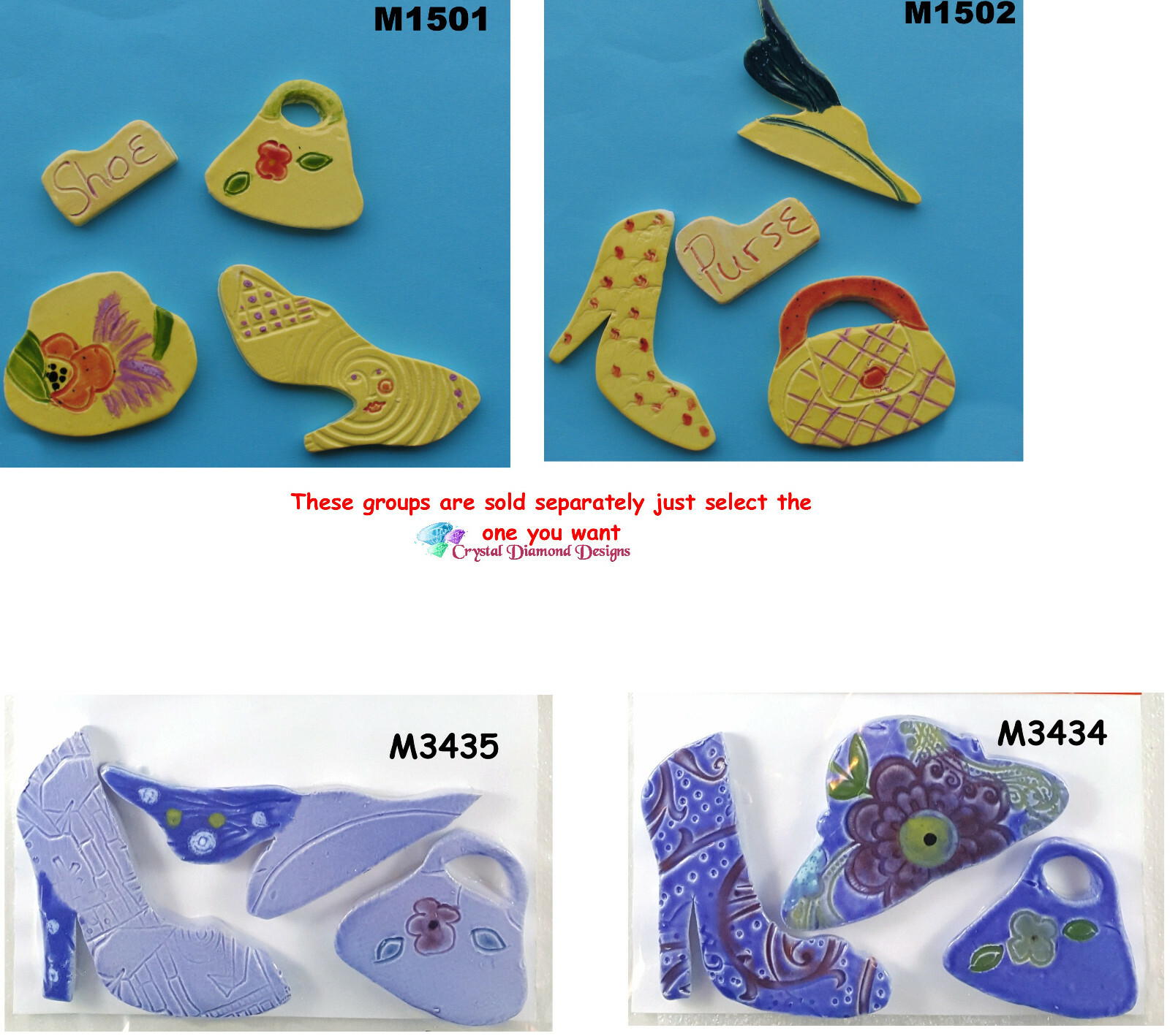 ASSORTED CLOTHING – HANDMADE CERAMIC MOSAIC TILES ( Pick you Group #2