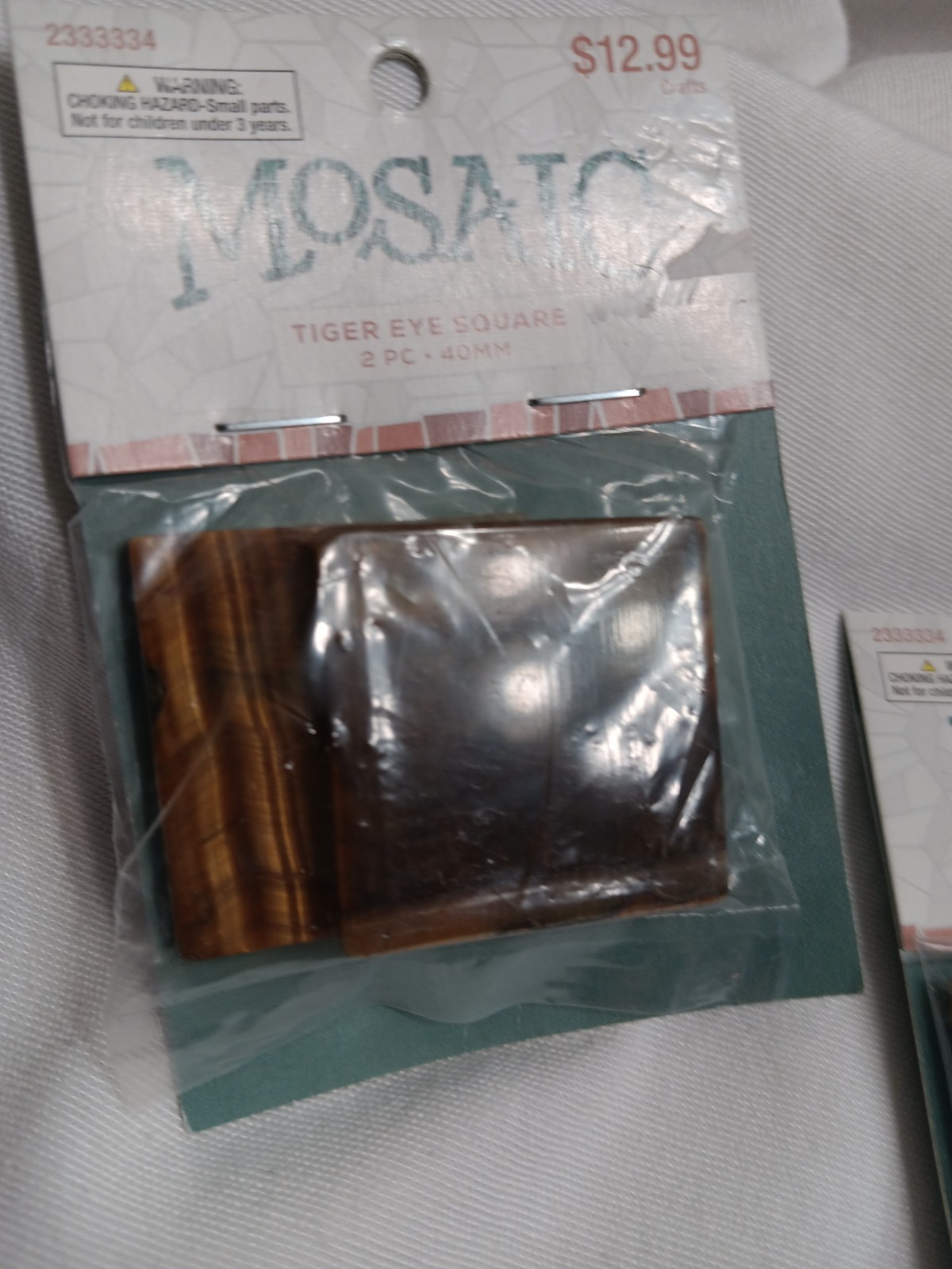 Mosaic Tiger Eye Squares Lot Of 2 Crafting Hobby