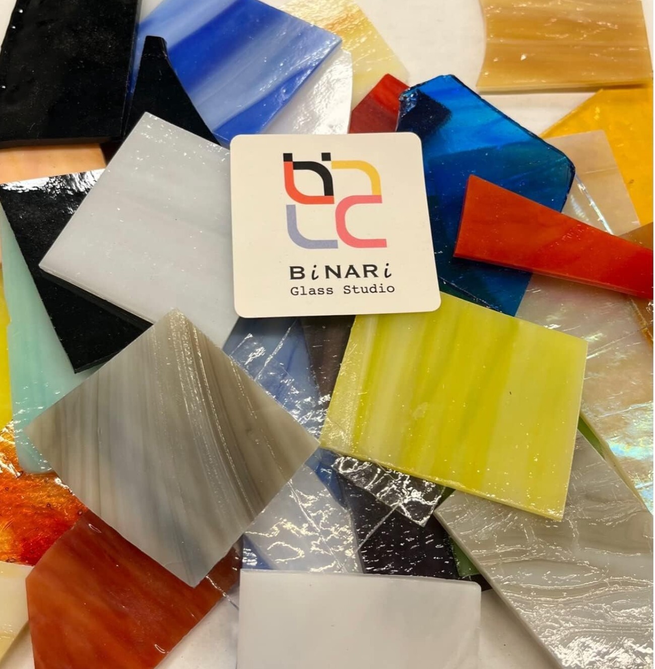 MIXED VARIETY Stained Glass Scrap Pieces, Glass Mosaic Tiles – 1.5 LB