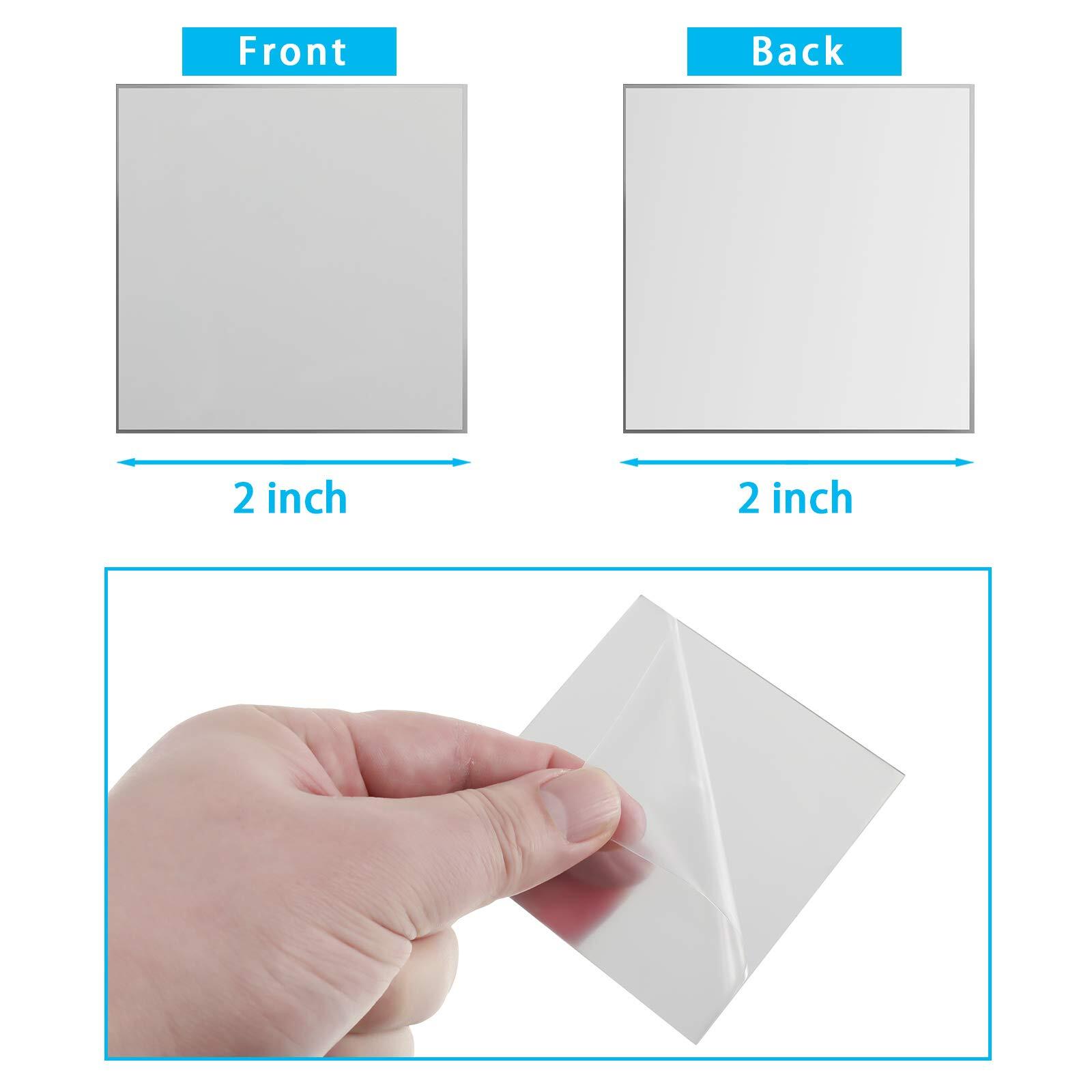 50 Pieces 2×2″ Mini Square Mirror Tiles Adhesive Small Craft Mirror Supplies