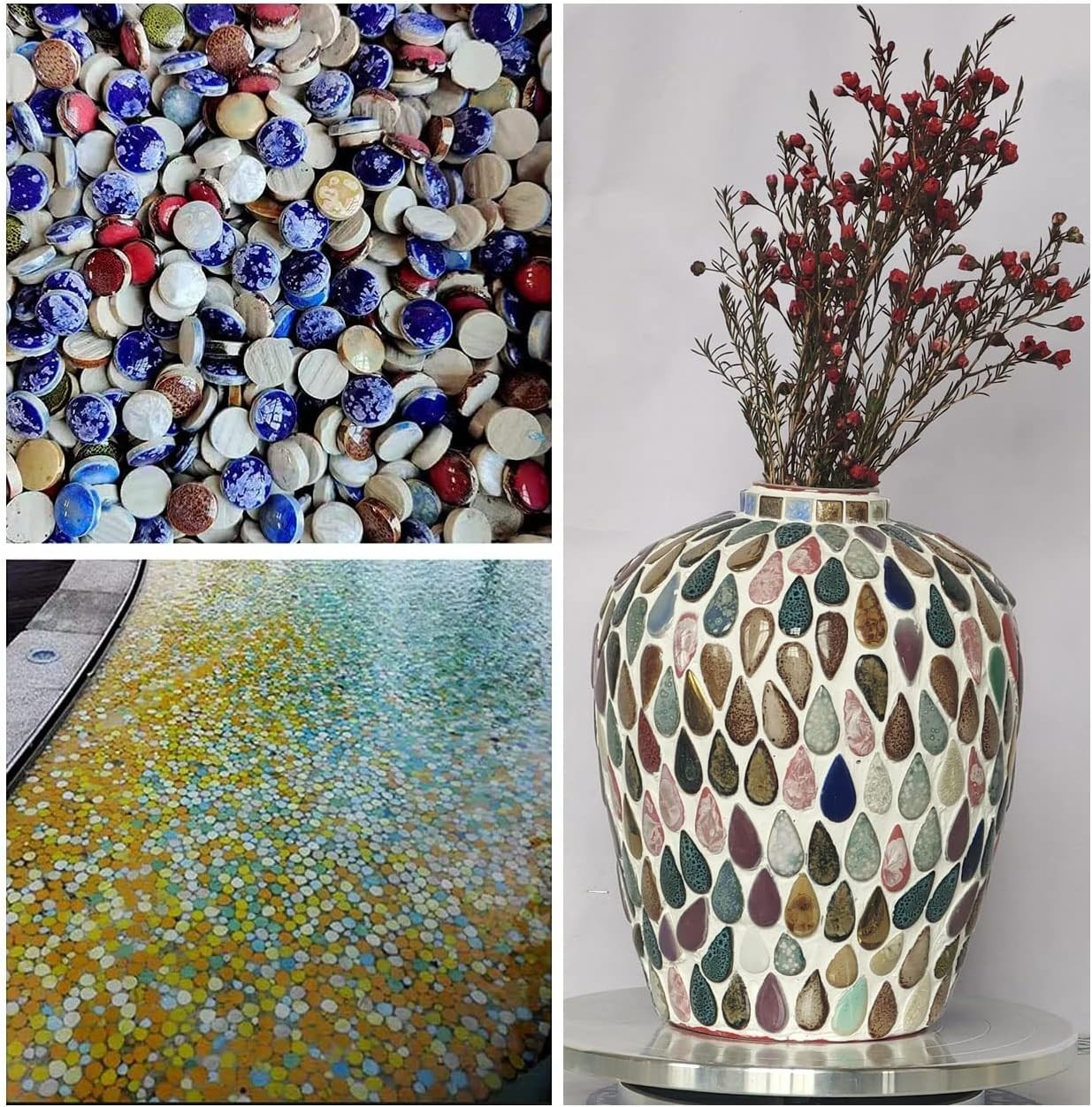 200g Ceramics Mosaic Tiles Random Color Raindrops Shape Mosaic Ceramics Pieces f