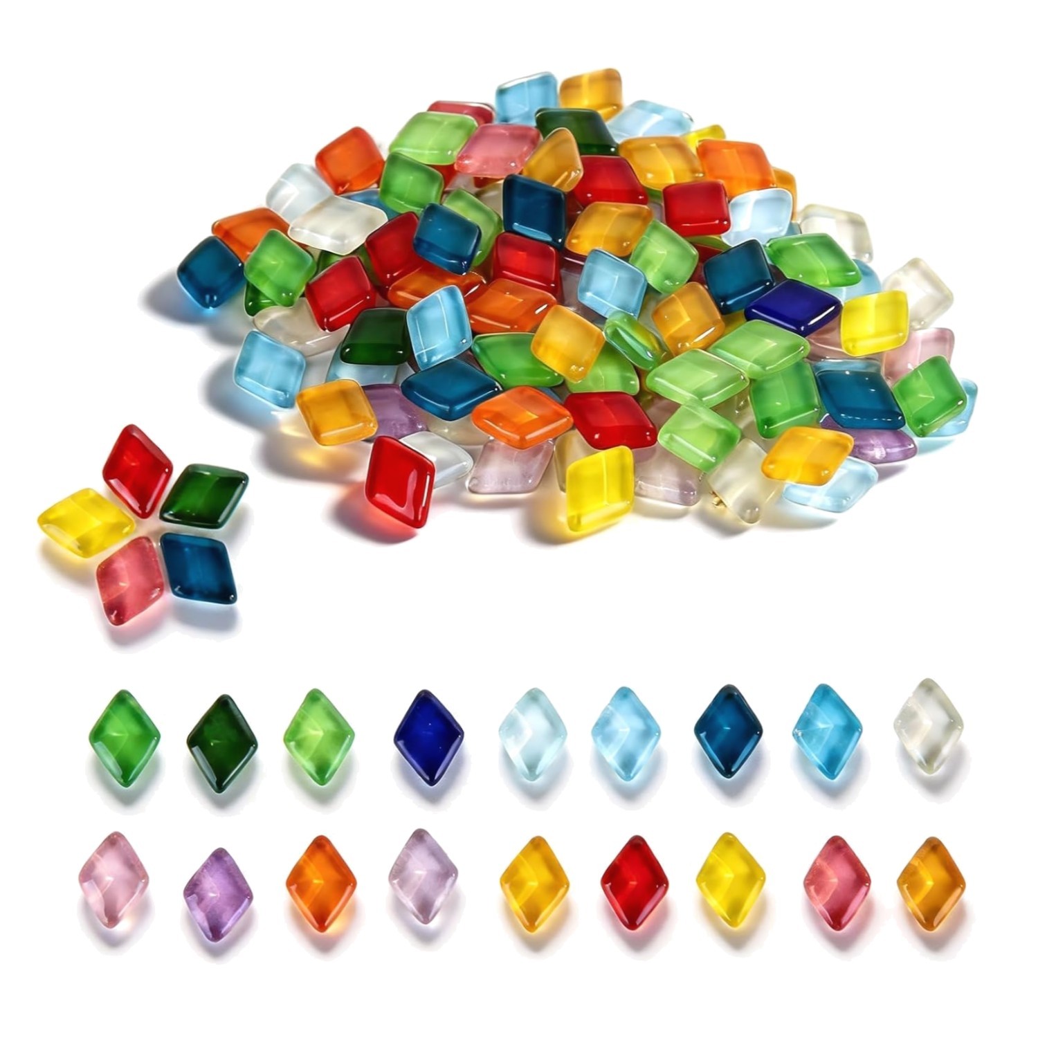 Mosaic Tiles, Mosaic Glass Tiles for Crafts Bulk, 200g Mixed Colors Tiny Crystal
