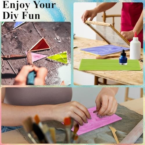 12 Sheets Opaque Stained Glass Variety Pack – 4×6″ Mosaic Tiles for Crafts, Asso
