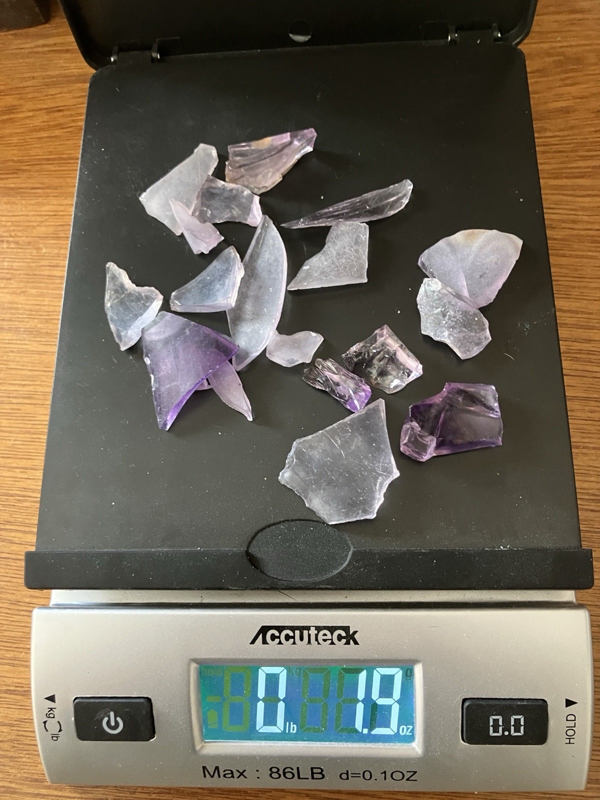 Antique Amethyst Purple Glass Shards Lot 19 Pcs Dug Nevada Ranch Dump Art