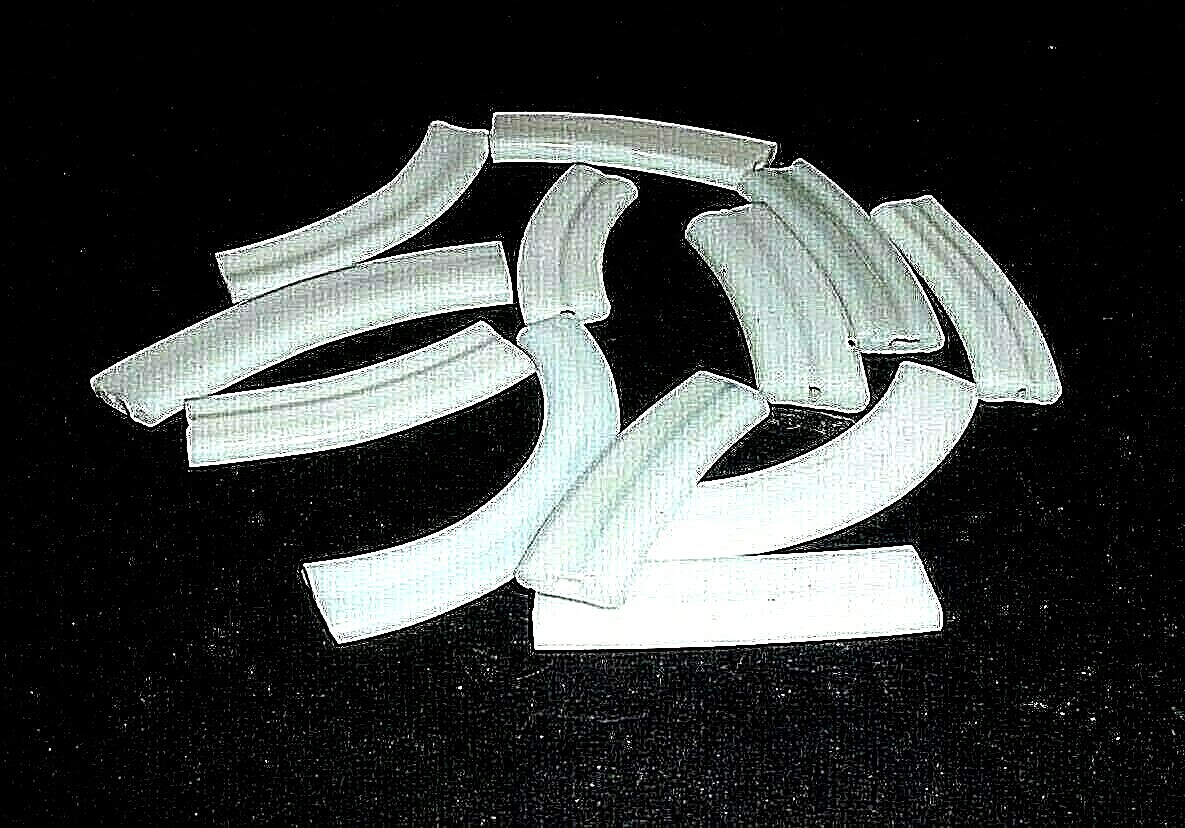 12 Curved Glass pieces for Mosaics Crafts Wall Artwork Center Hole 2″- 3″ Long