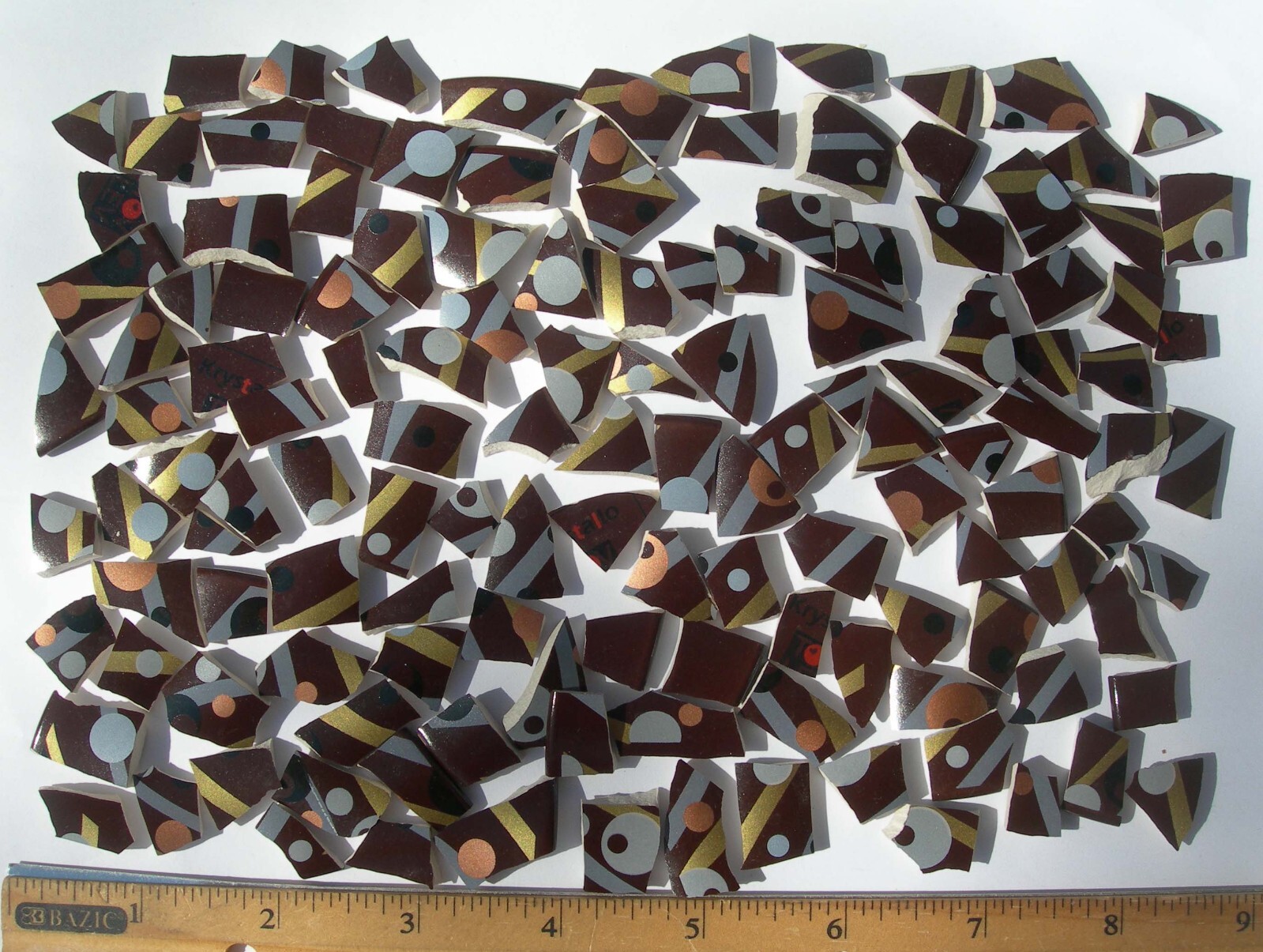80 Hand Cut Dark Brown Mosaic Tiles 1” Irregular China Mosaic Tiles