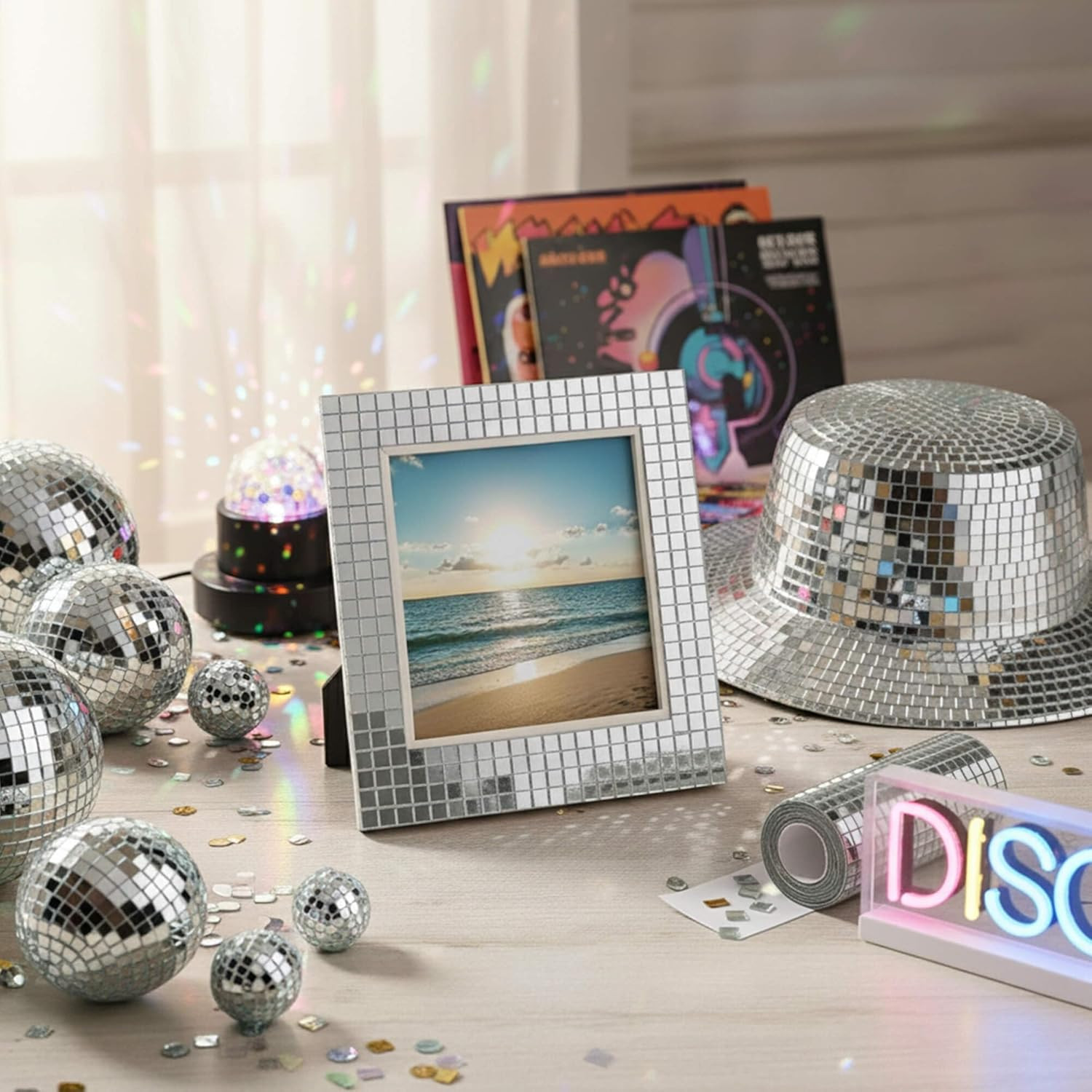 5400Pcs Self-Adhesive Mirror Mosaic Tiles, 5X5Mm Disco Ball Mirror Tiles for DIY