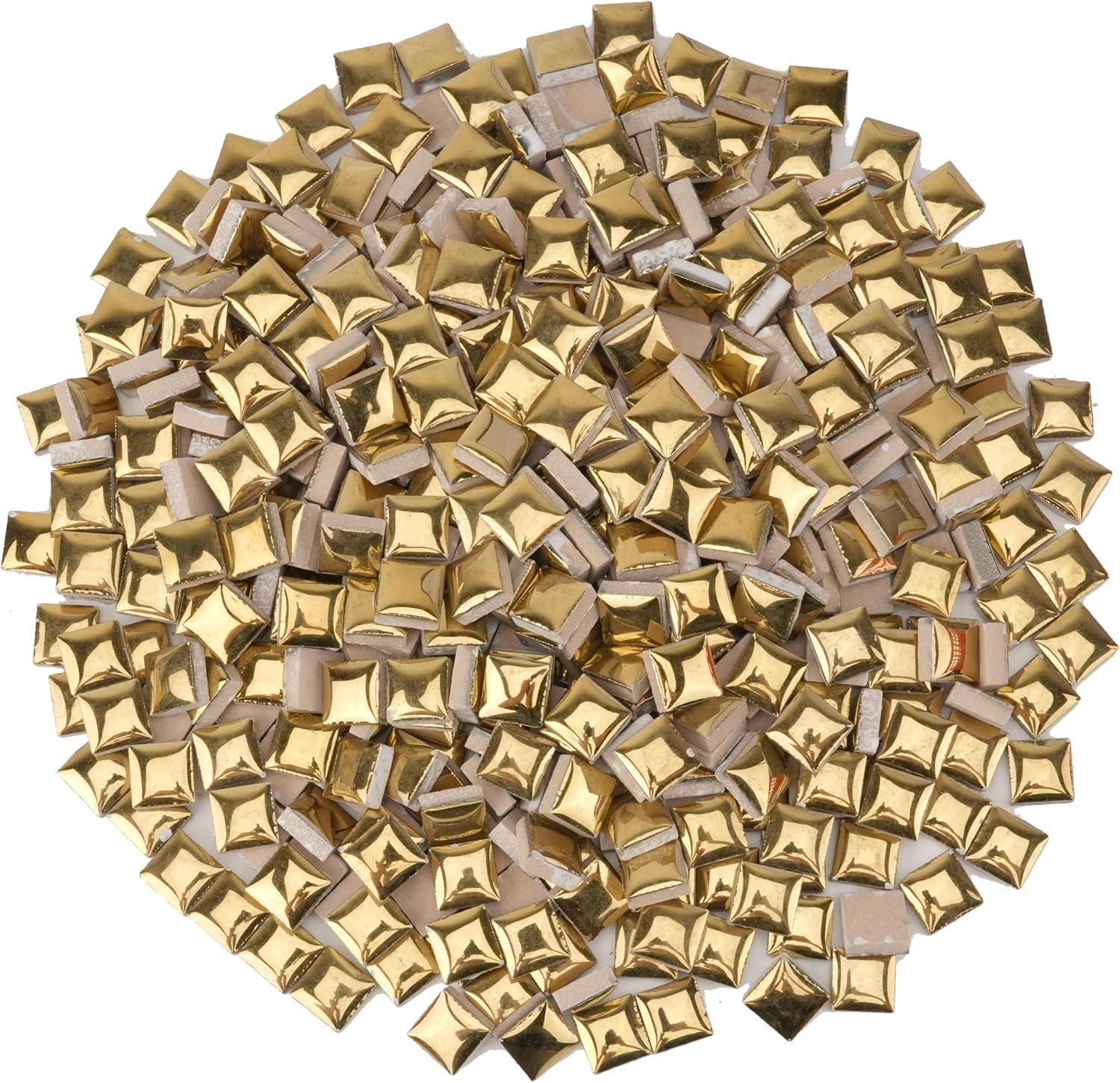 Gold Ceramic Mosaic Tiles for Crafts Bulk, 12mm Square Small Ceramic Tiles fo…