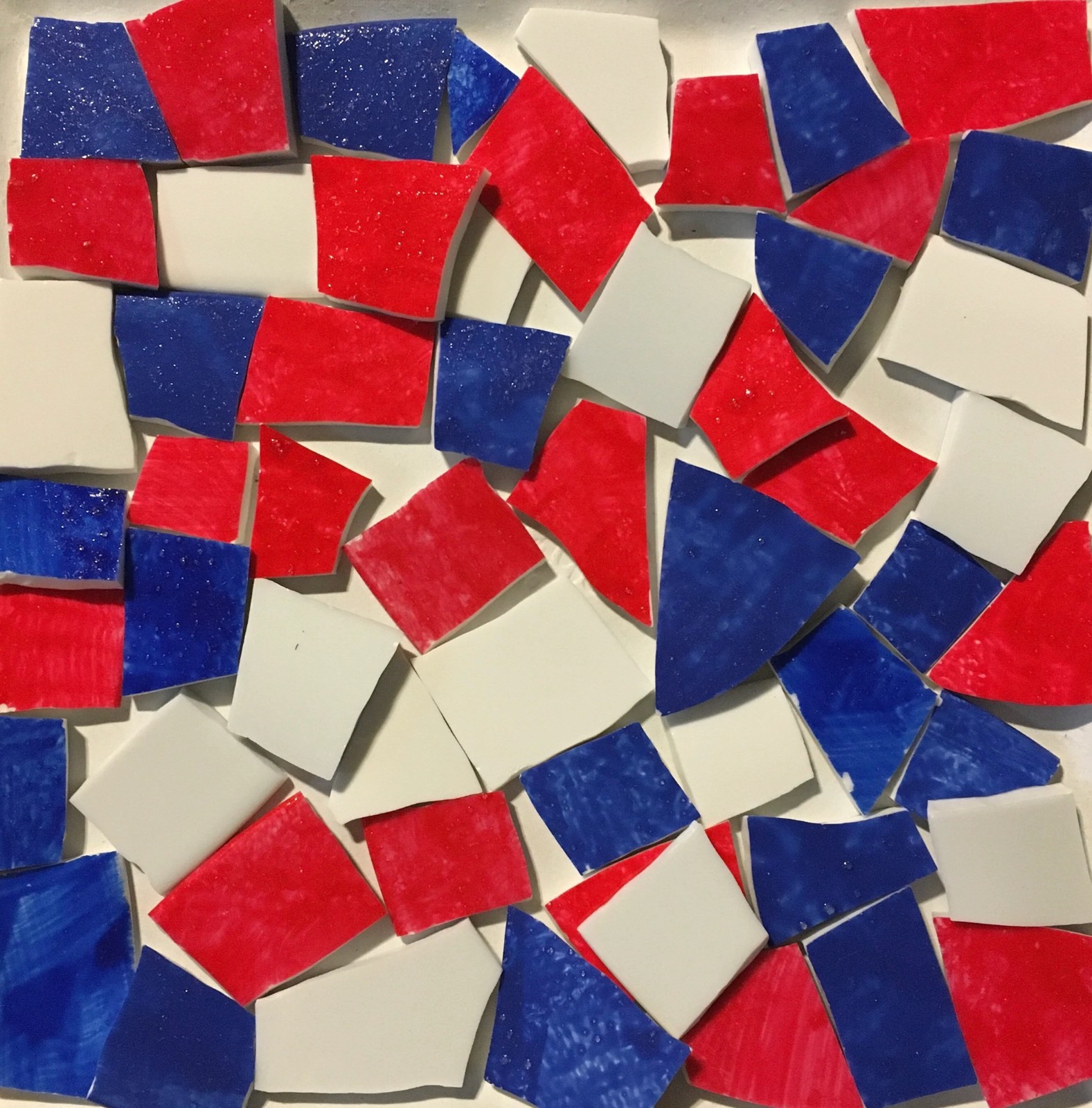 Mosaic Craft Supply HP Hand Painted Broken China Tiles ~ Patriotic Mix HPMP