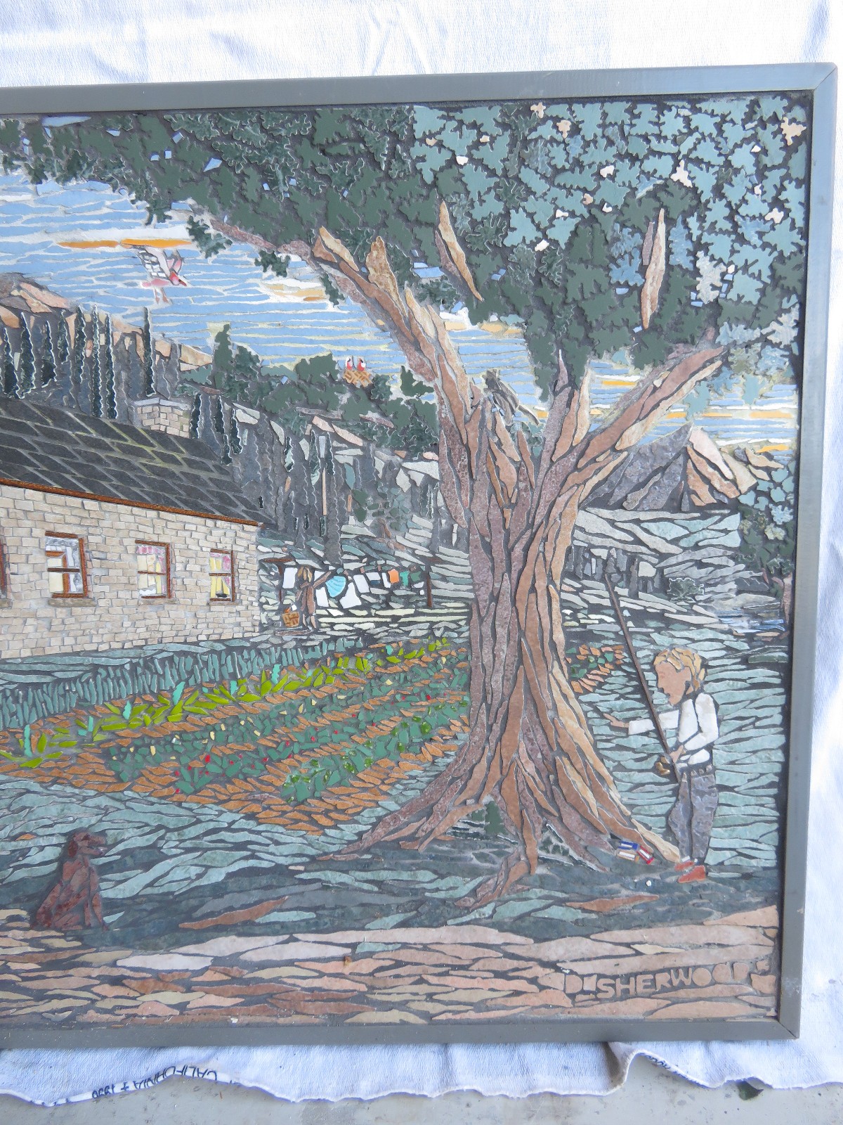 Original Custom one of a kind Tile Mosaic 24h x 48w Plying Hookie from School