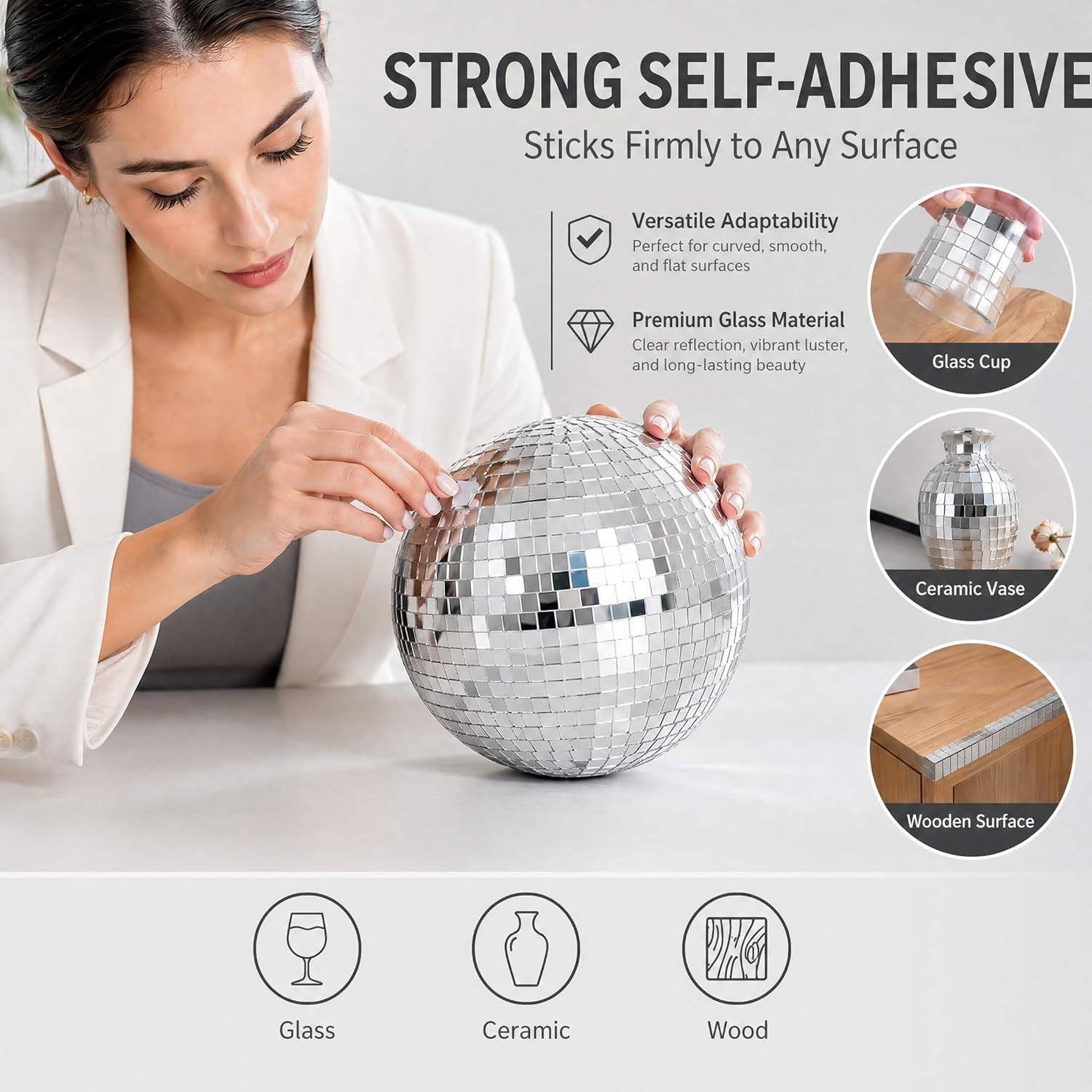 5400PCS Self Adhesive Mirror Tiles, 5Mm for DIY Crafts | Reflective 5Mm Mirror T