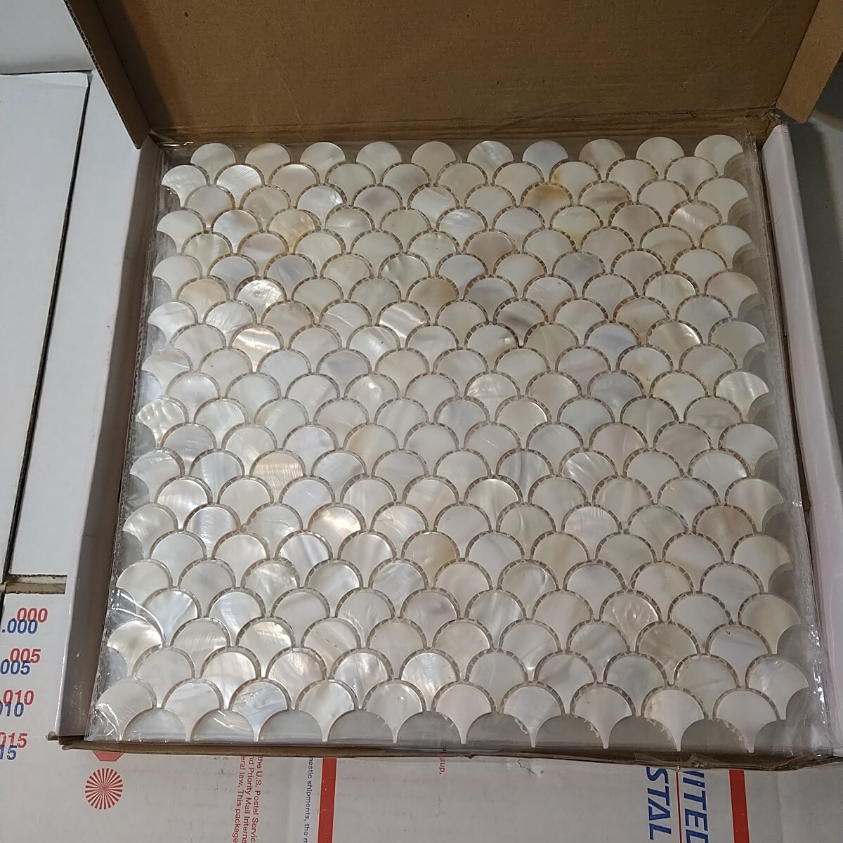 6 PACK fish scale shell mosaic tile mother of pearl kitchen backsplash wall tile