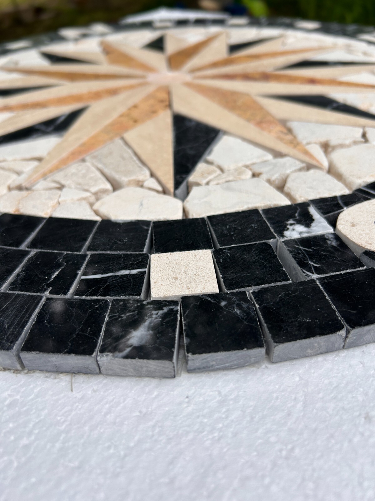 Marble Medallion for Floor or Wall 24 -39″ diameter Compass Rose Nautical Mosaic