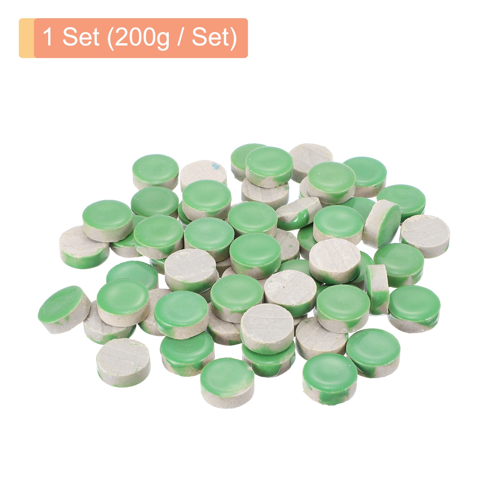 200g Ceramic Mosaic Tiles for Crafts Bulk, Round Green Ceramic Tiles