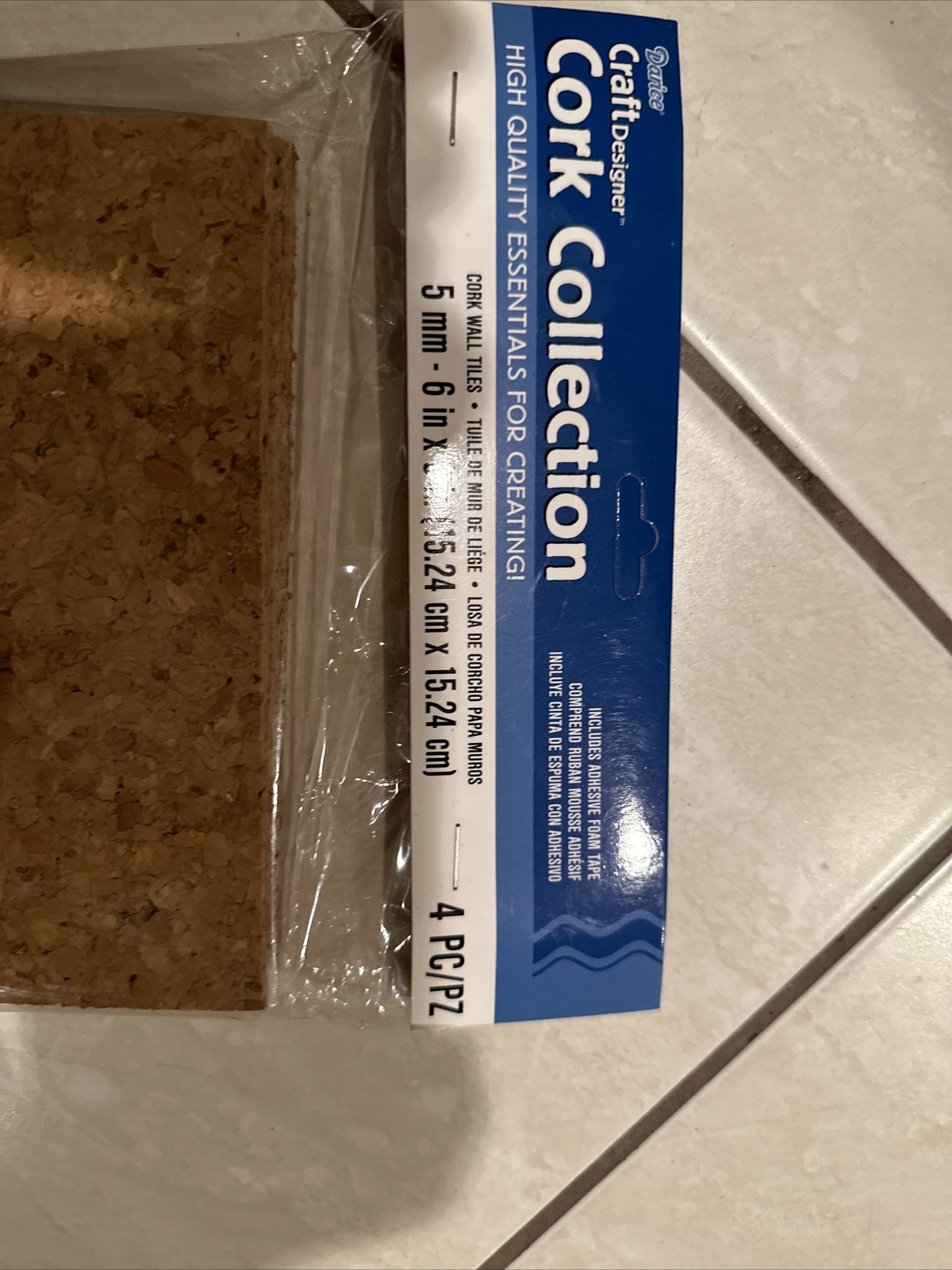 Cork collection 6×6” Square. By Darice For Arts And Crafts. 4 Pcs Per Pack
