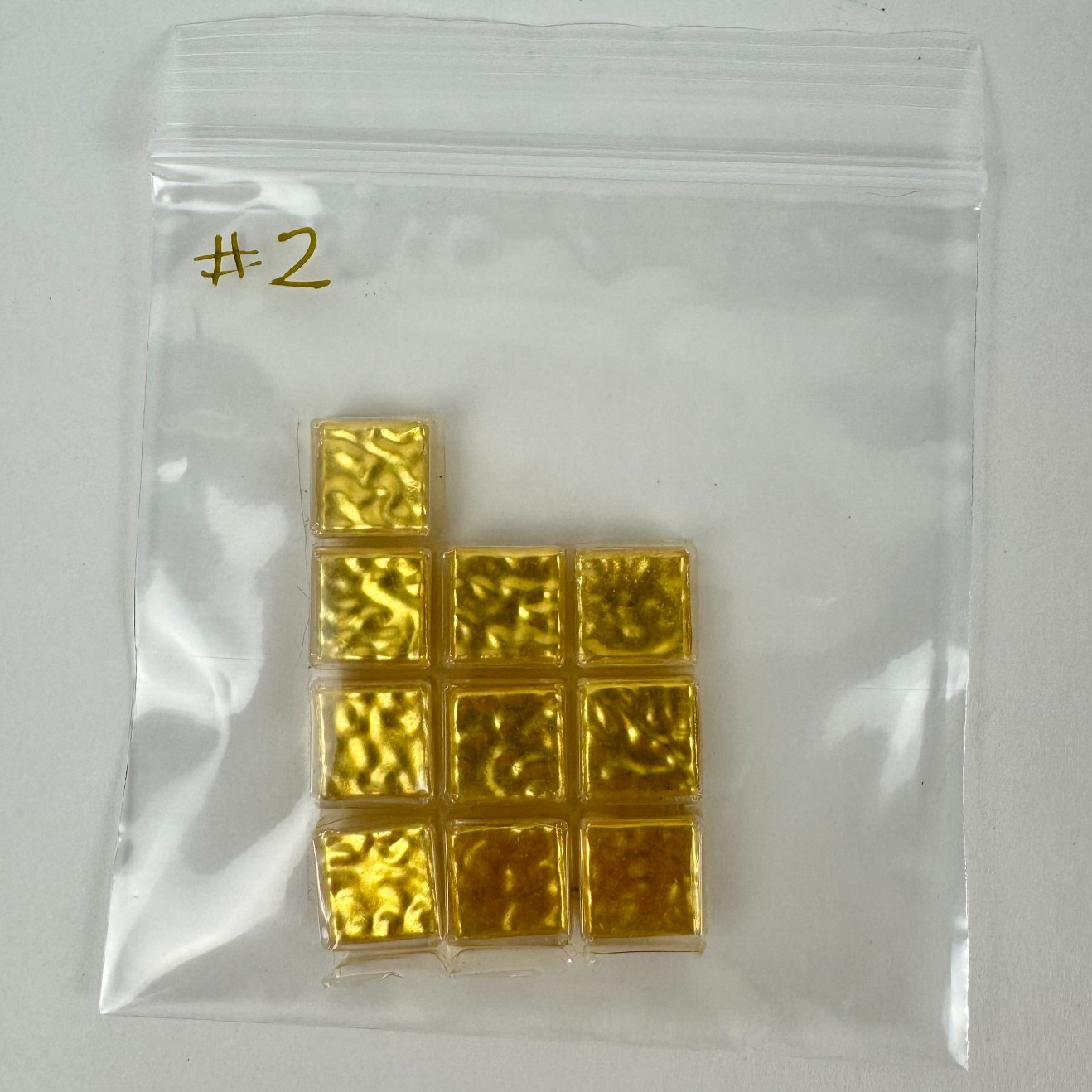 24kt Gold Mosaic Glass WAVY 10mm (3/8 Inch) 10 pieces NEW