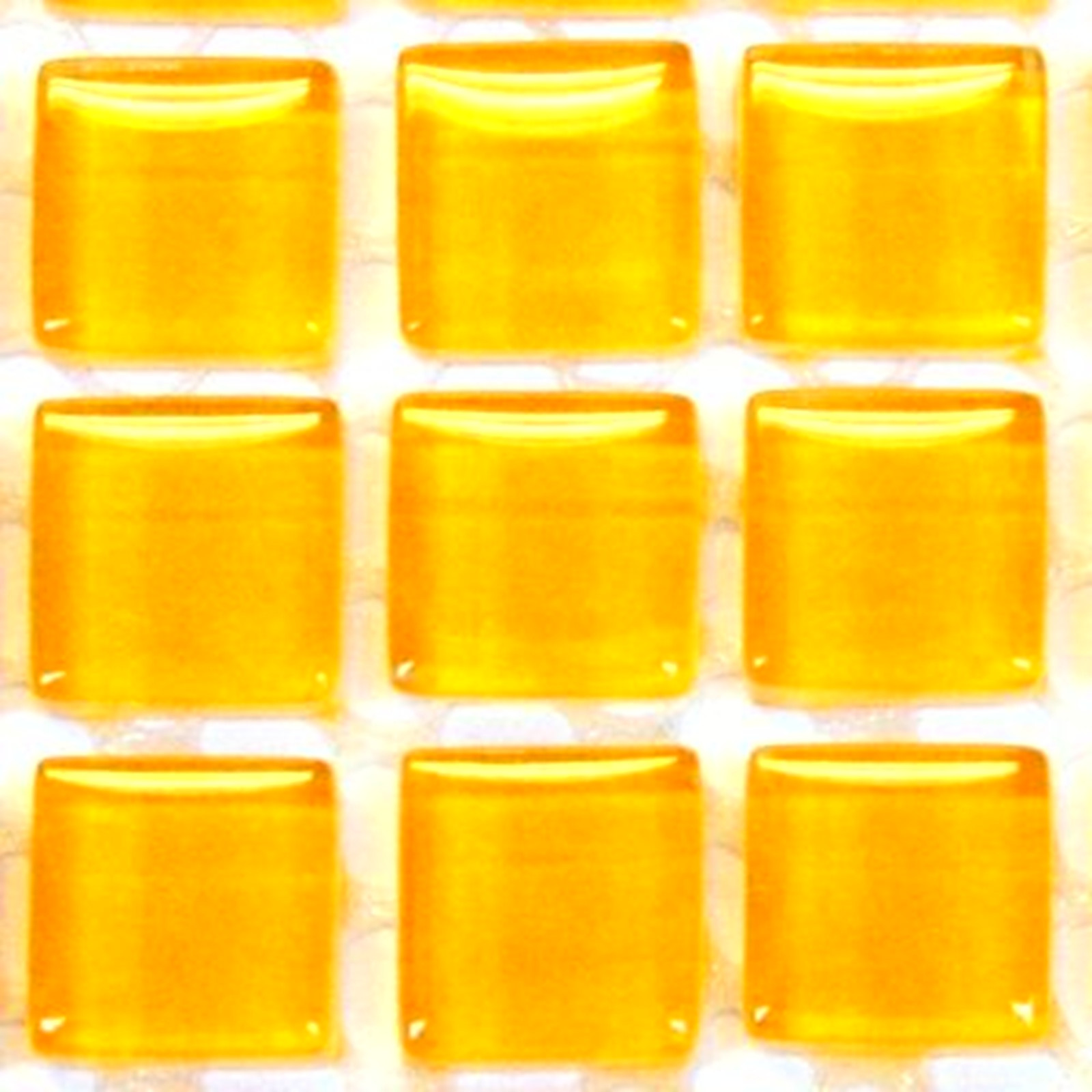Golden Yellow Glass Mosaic Tile Pieces – 50 Tiles – 3/8 inch – Mixed Media Art