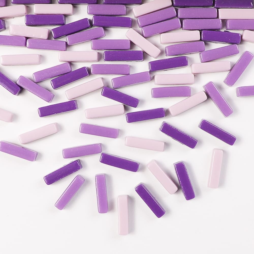 1 LB 5x20mm Glass Strips Mosaic Tiles for Home Decoration, Mini Recycled Glas…