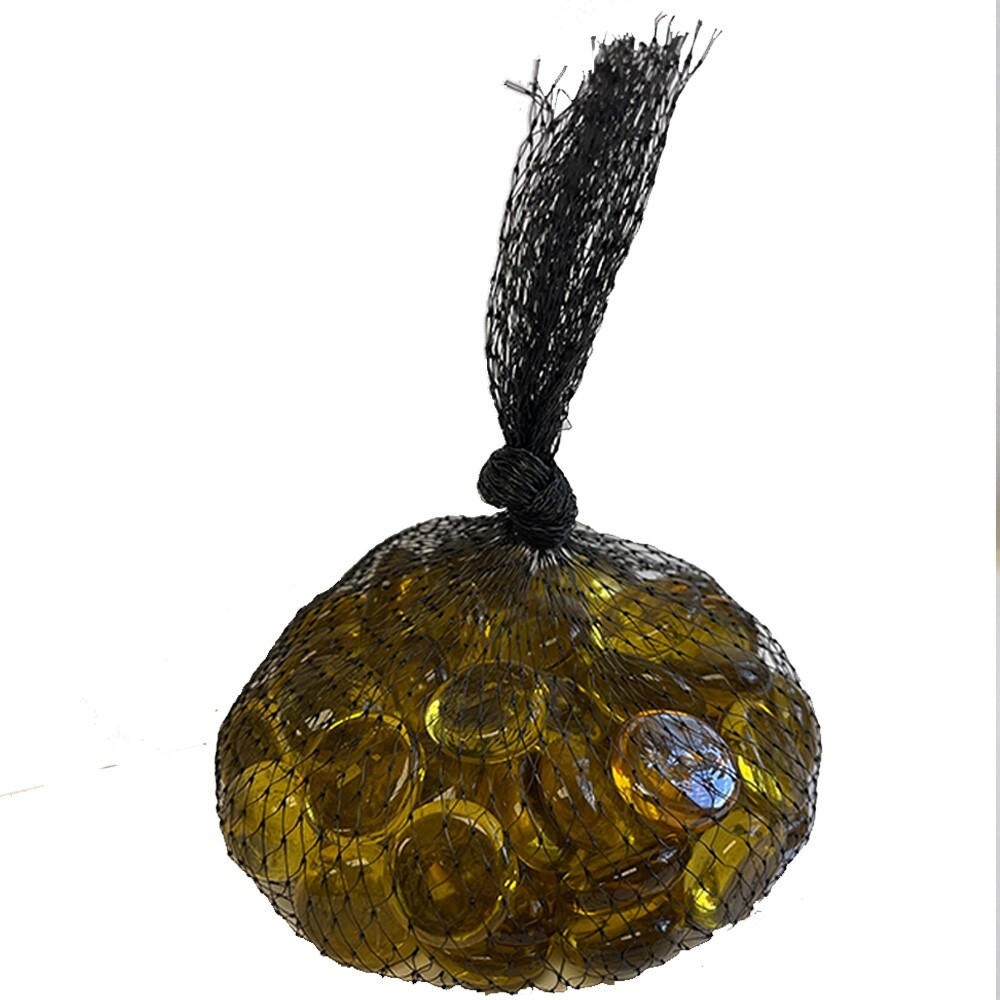 Amber Glass Nuggets – 12oz bag – Flat Glass Gems/Beads – For Glass Projects