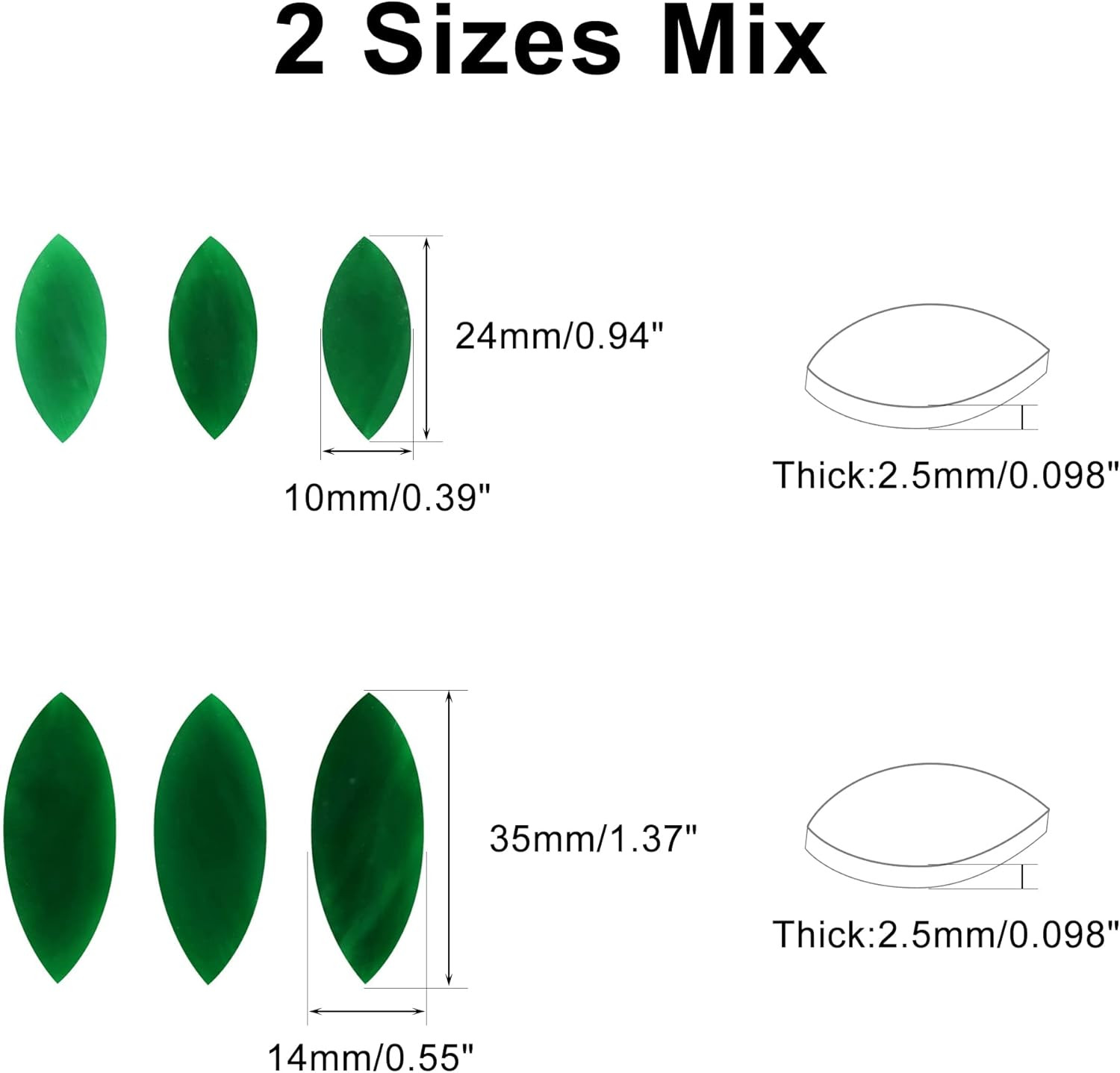 100 Pieces Petal Mosaic Tiles, Hand-Cut Stained Glass Flower Leaves Tiles for Ar