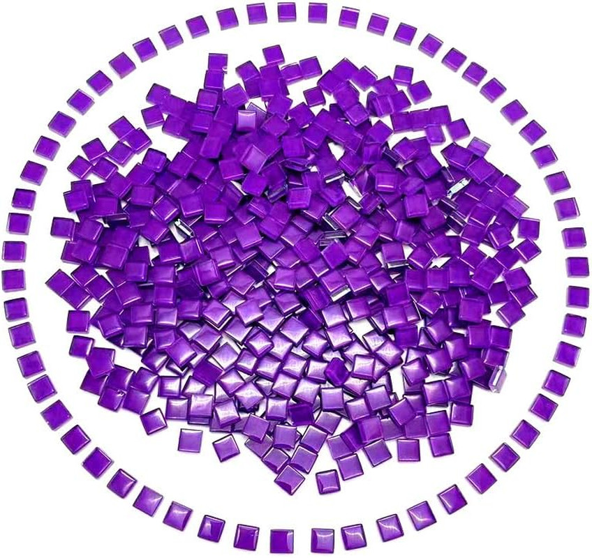 500G/ 1.1LB Bulk Crystal Mosaic Tiles, Assorted Color Opaque Mosaic Glass Crafts